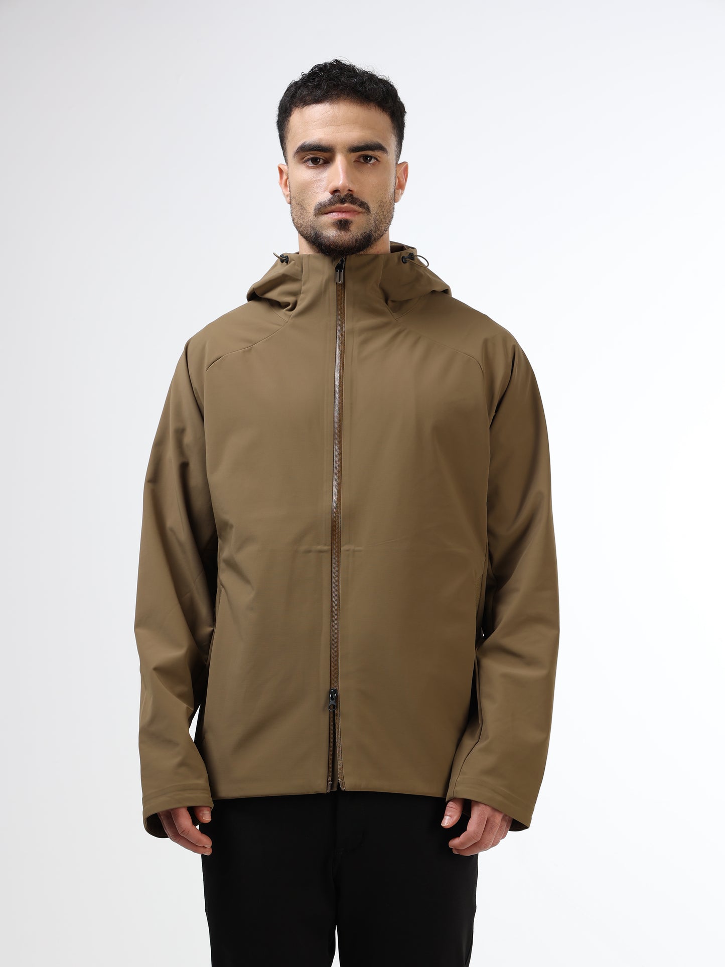 Shadow Flux Hooded Full Zip Jacket Beige
