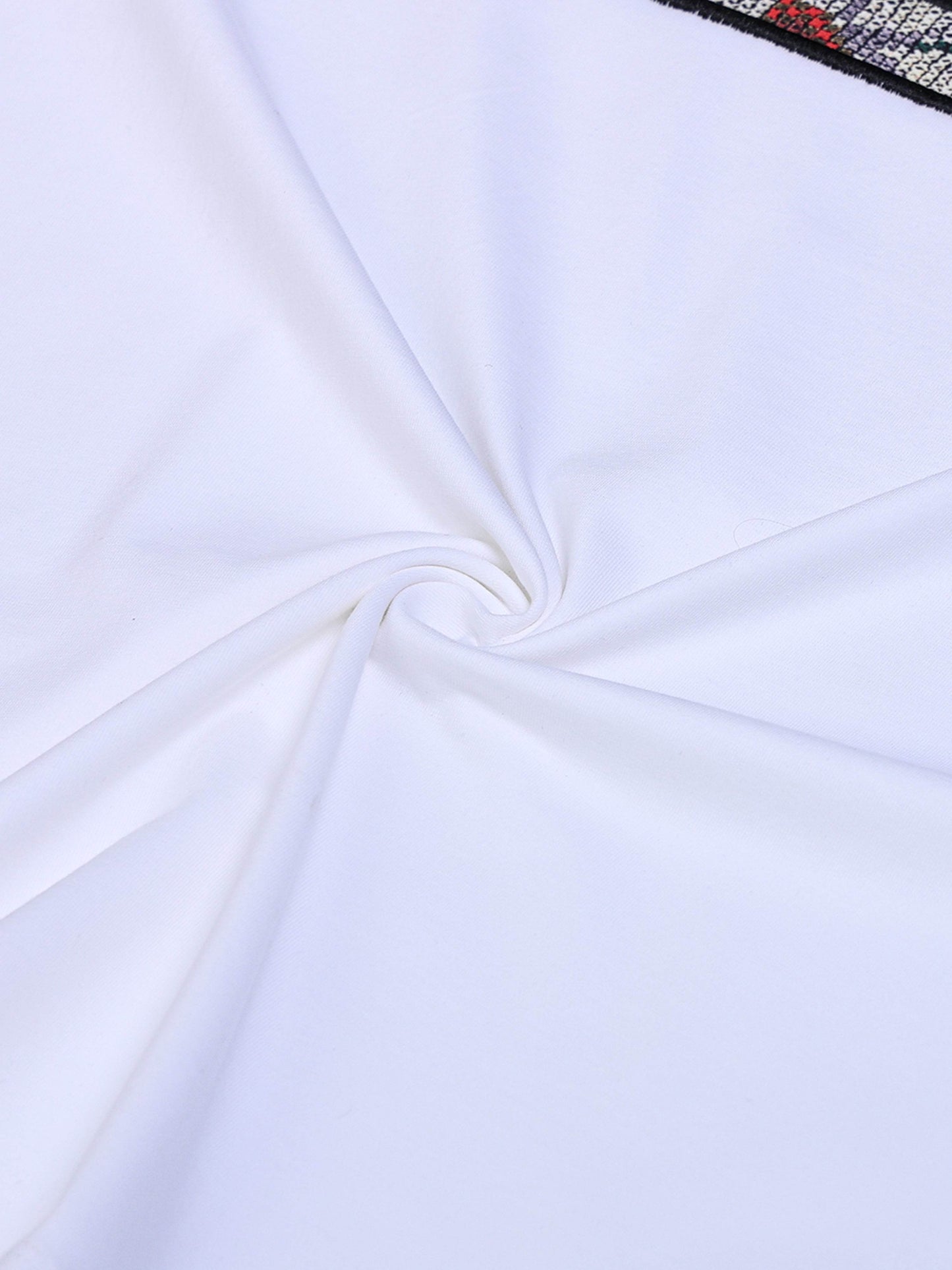 Supima Cotton Lycra with Sublimation-Printed Chest Appliqué and Embroidery White T-shirt - ENGYNE