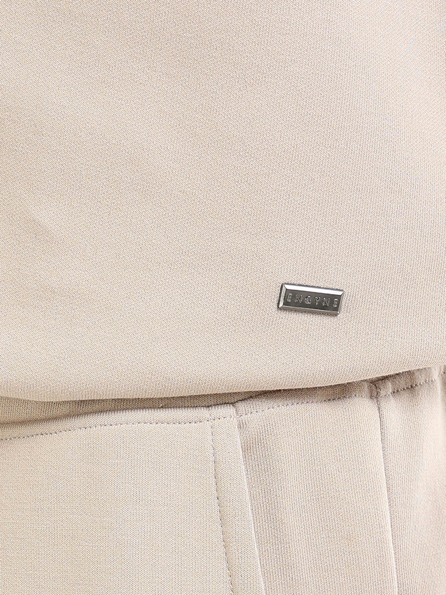 Regular Fit Sweatshirt in Rougen Platted Interlock with The Power of 5 Senses HD and Non-PVC Placement Print - Sand - ENGYNE