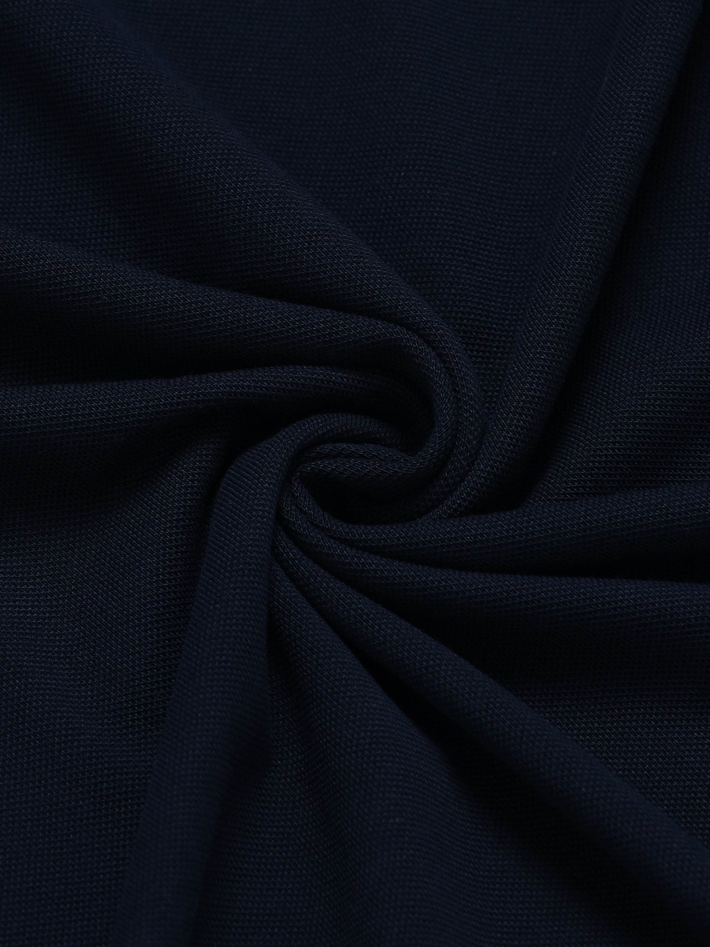 Supima Cotton Lycra Piqué with Flat-Knit Tipped Collar, V-Placket, and 3D Chest Branding Navy Polo - ENGYNE