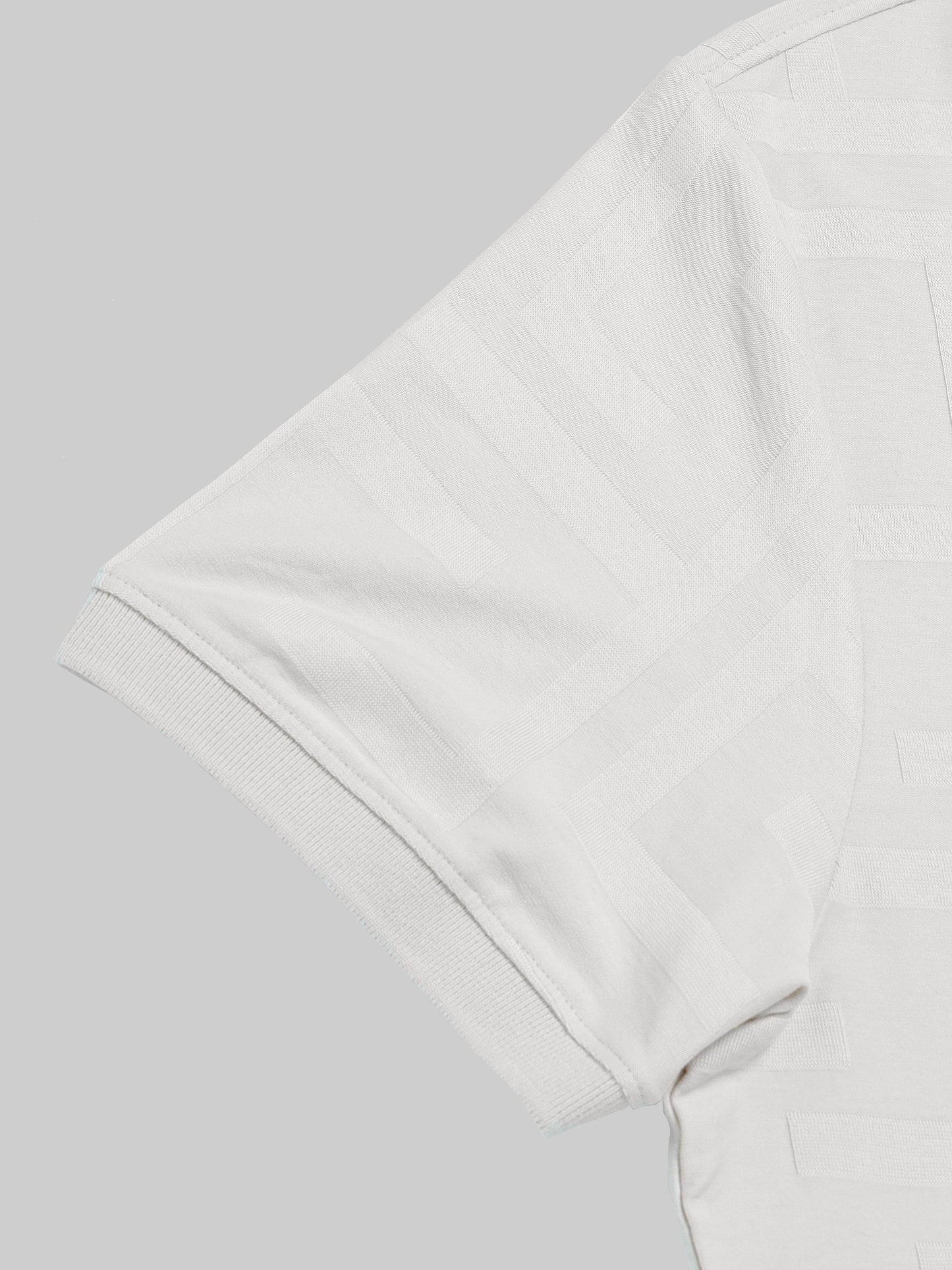 Regular Fit Engyne Monogram Rougen cotton jacquard polo with elevated texture and refined geometric pattern, blending modern detailing with timeless craftsmanship - Beige - ENGYNE