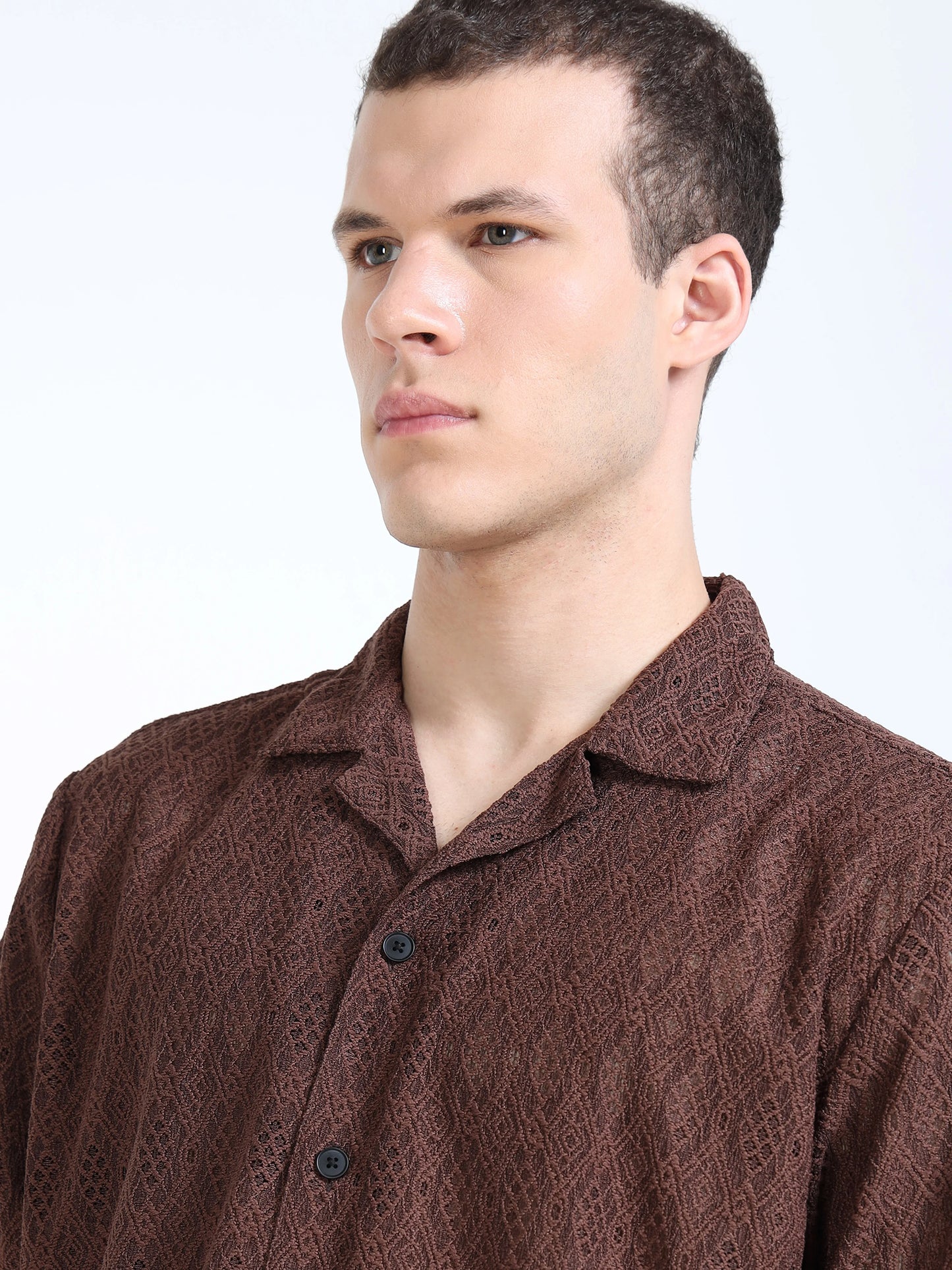 Engyne Craft Matrix Shirt Dark Brown