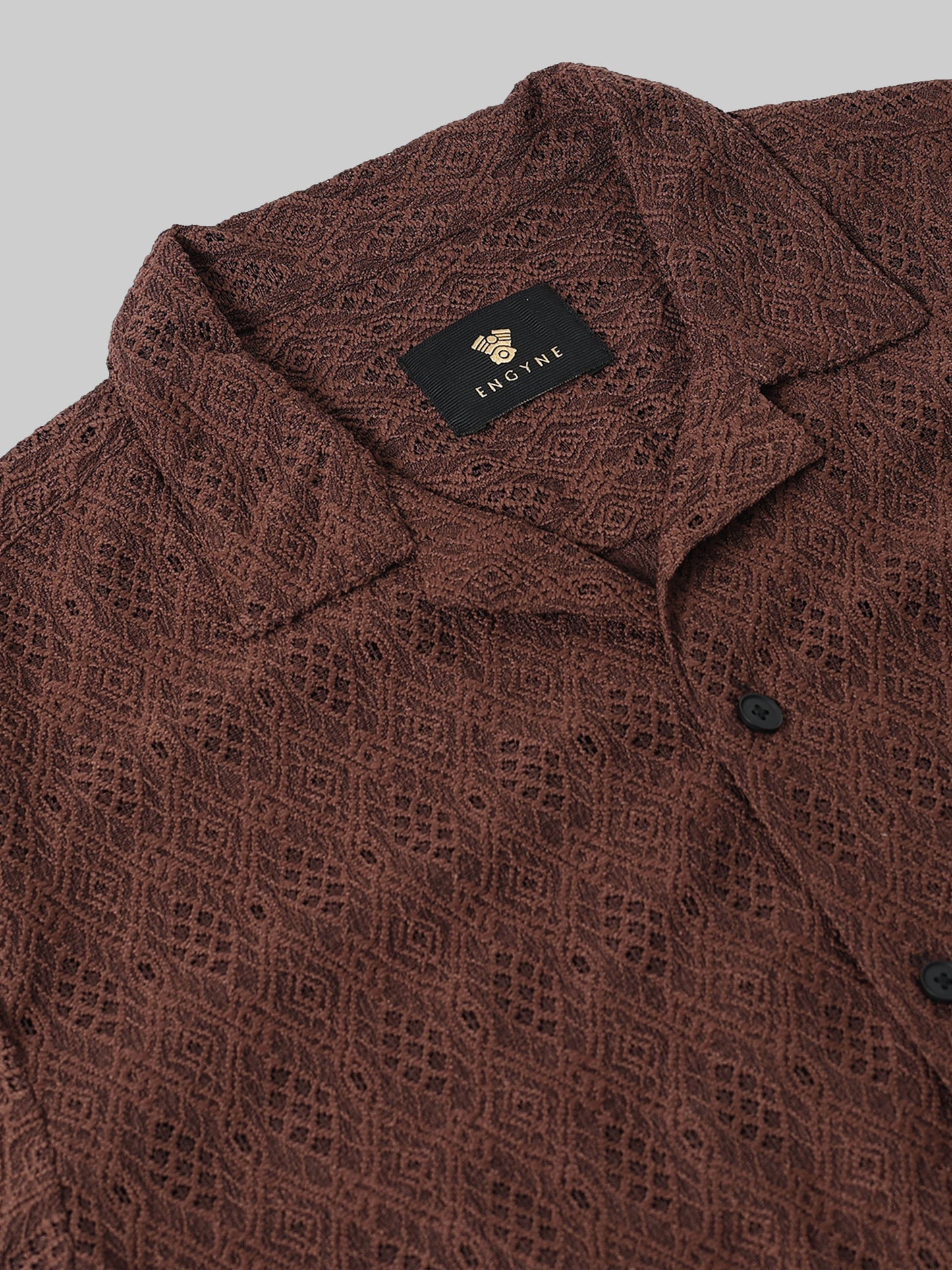 Engyne Craft Matrix Shirt Dark Brown