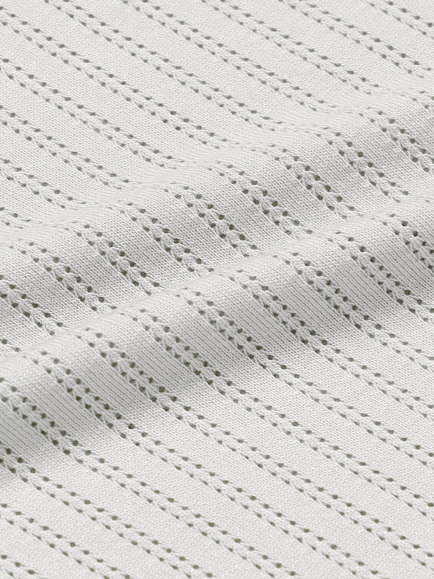 Tipped Edge Flat-Knit Tee - Off White - ENGYNE