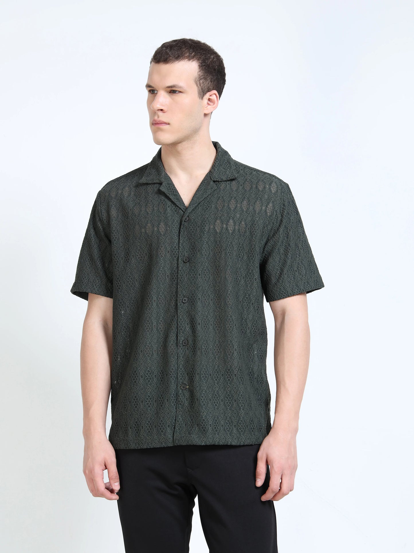 Engyne Craft Matrix Shirt Dark Green