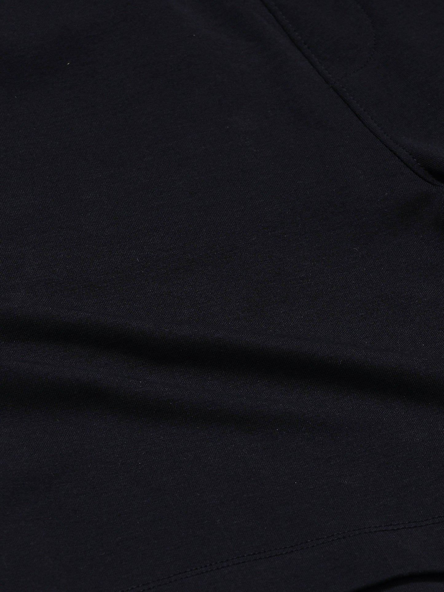 Engyne Essential Shorts with Contrast Iconic Emblem Logo in Rougen Cotton Elastane Loop Knit Black - ENGYNE