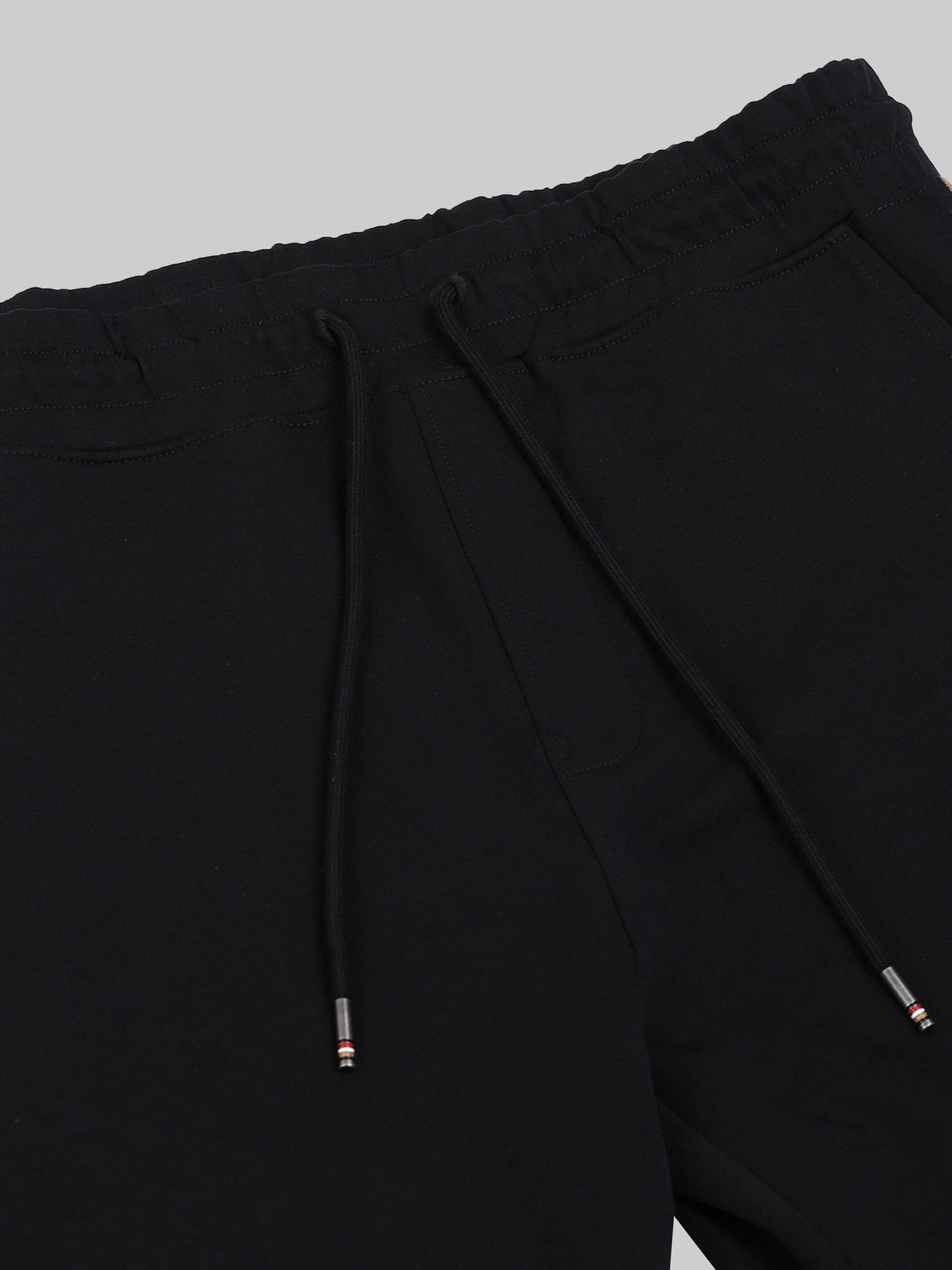 Engyne Contrast Cut & Sew Shorts – Rougen Lycra Loop Knit Black - ENGYNE
