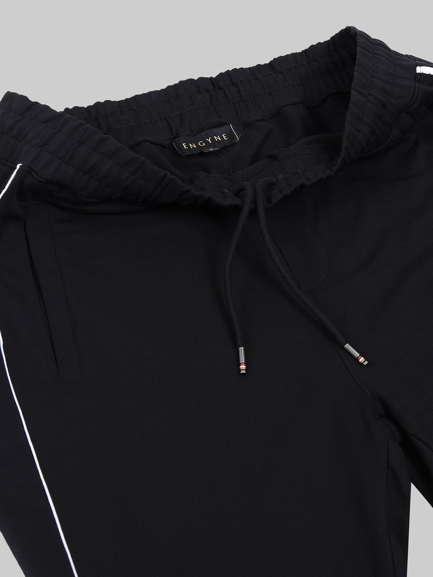 Engyne Cut & Sew Track Pant – Rougen Loop Knit Black - ENGYNE
