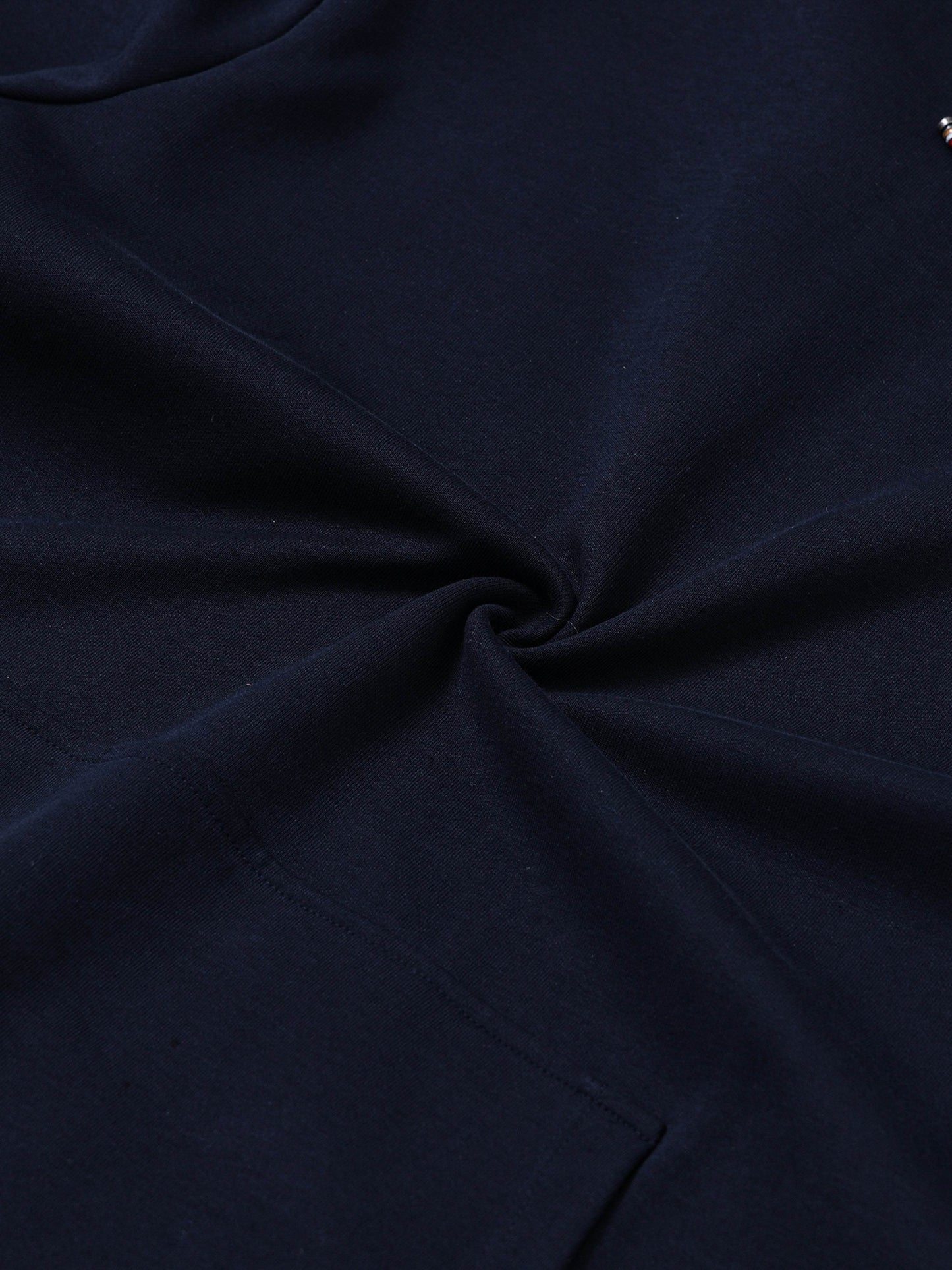 Engyne Essential Hooded Sweatshirt with Contrast HD Print in Rougen Cotton Poly Elastane Interlock Navy - ENGYNE