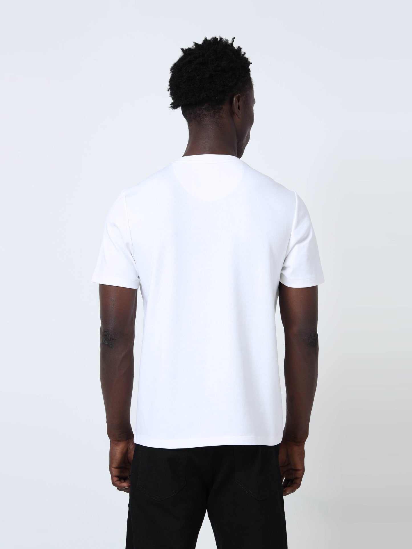 Supima Cotton Lycra Interlock with Engyne Signature Flat-Knit Rib Chest Panel and Embroidered Branding White T-shirt - ENGYNE