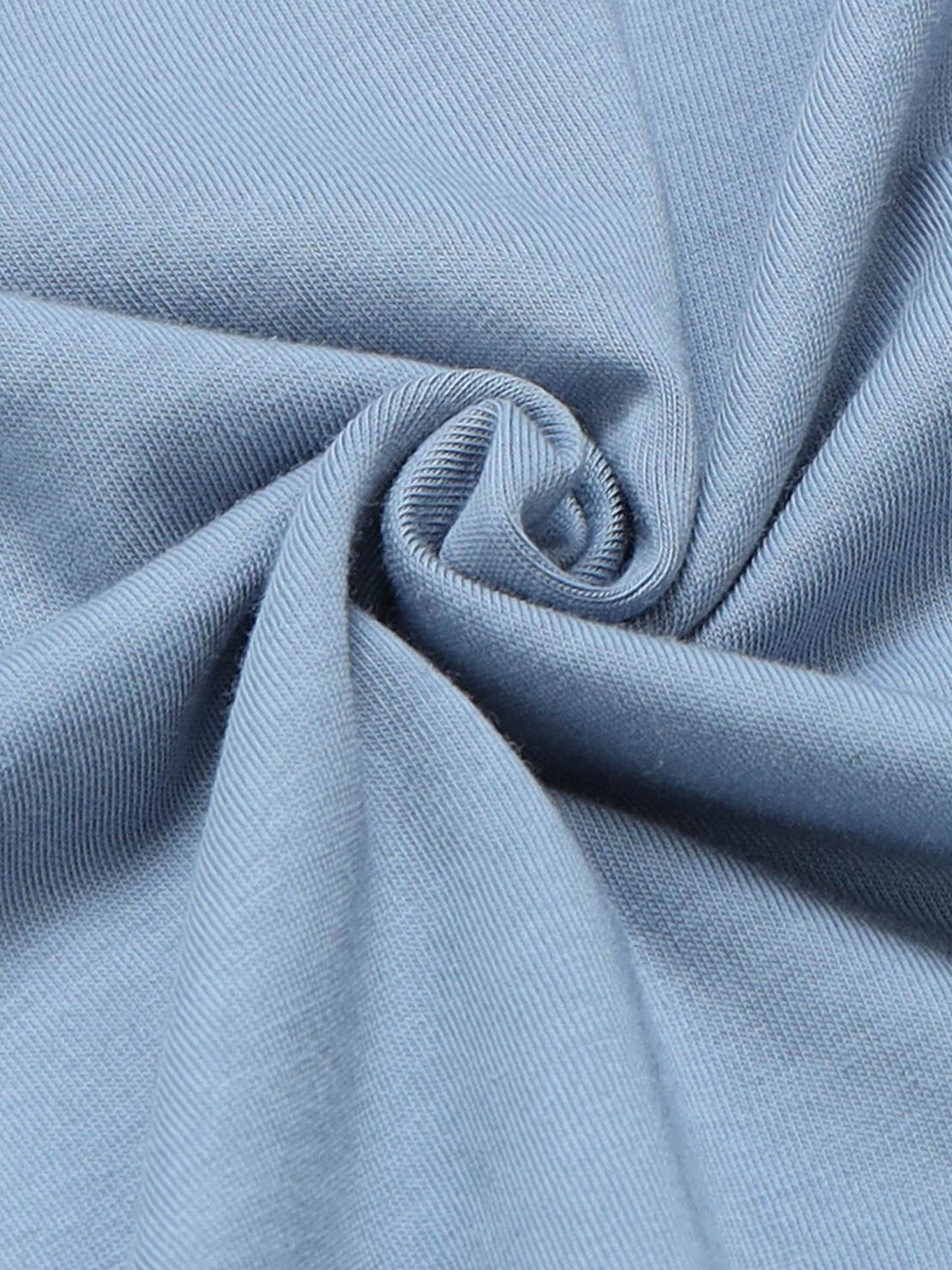 Regular Fit T-shirt in Supima Cotton Lycra with Non-PVC Print and Chest Embroidery Featuring Branded Artwork Play - Dusty Blue - ENGYNE