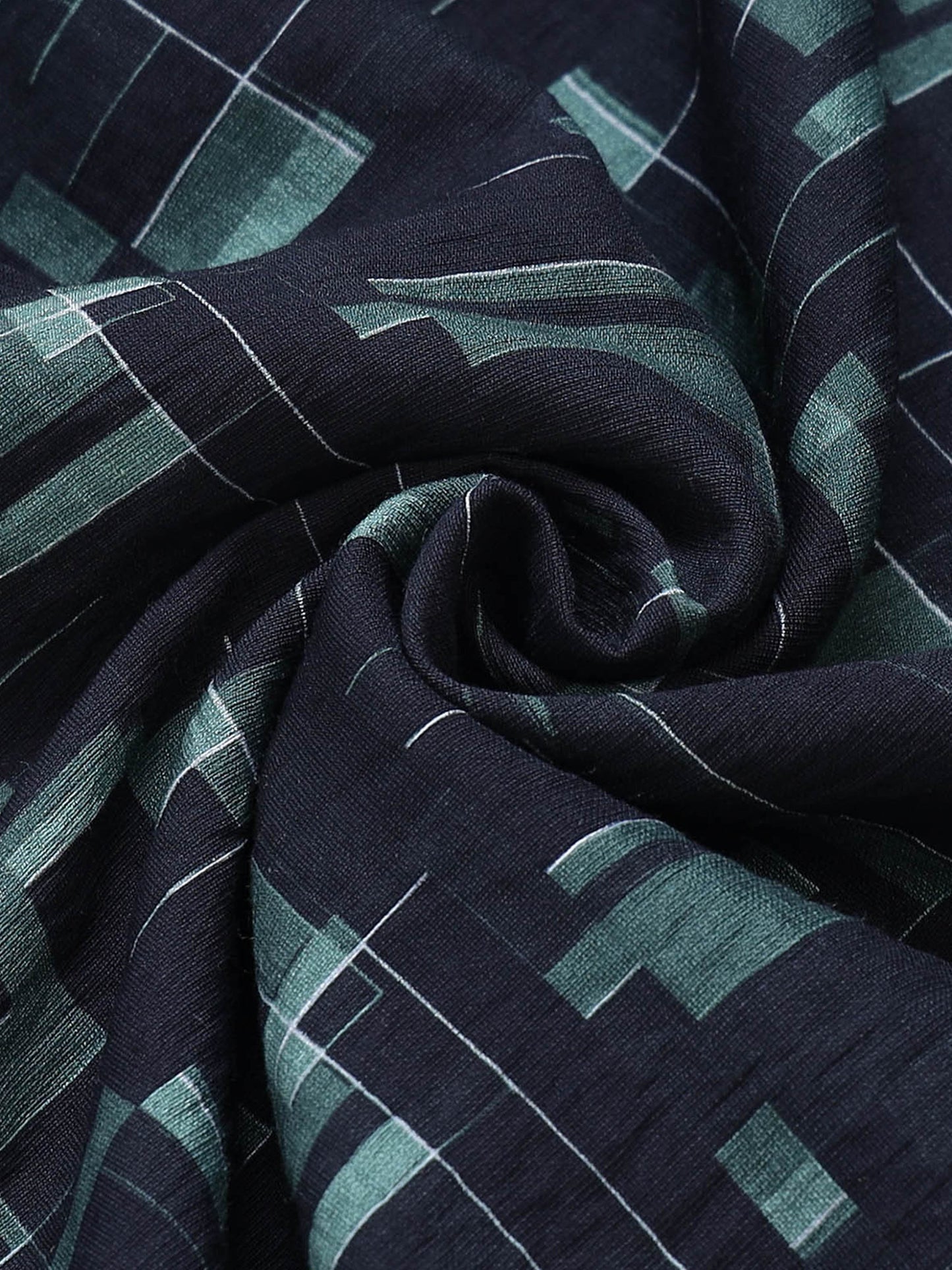 Metro Grid Geometric Full Sleeve Shirt - Navy - ENGYNE