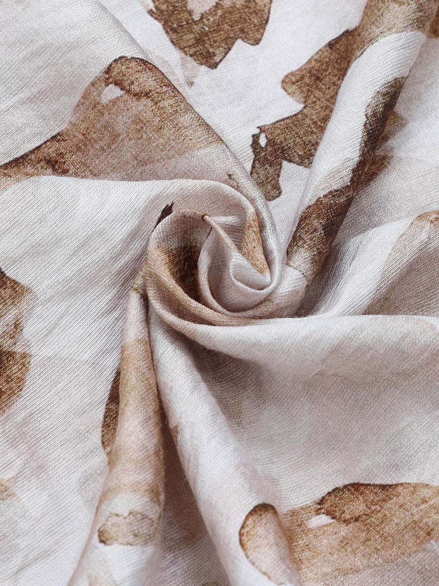 Ink Drift Floral Full Sleeve Shirt - Beige - ENGYNE