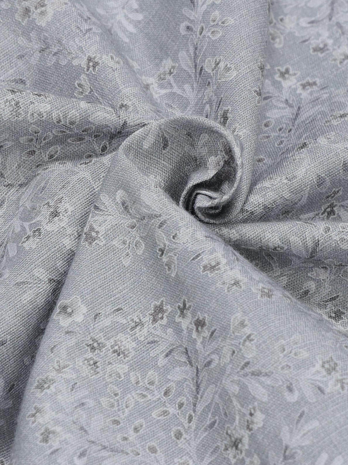 Floral Whisper Full Sleeve Shirt - Grey - ENGYNE