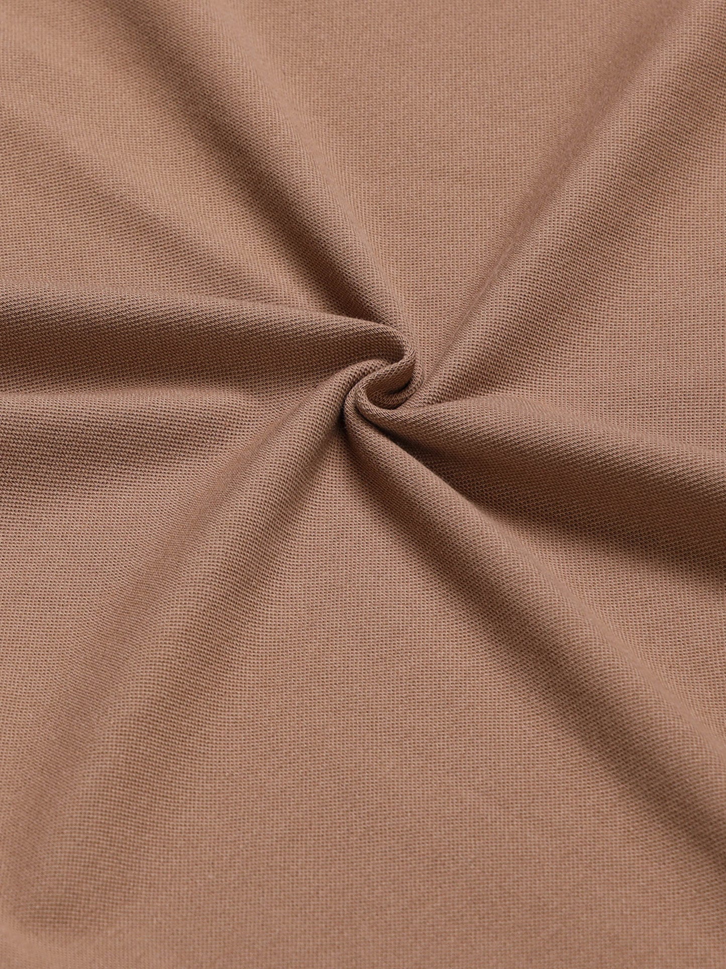 Engyne Essential Contrast Bird's-Eye Textured Collar and Cuff Tipping Khaki Polo - ENGYNE