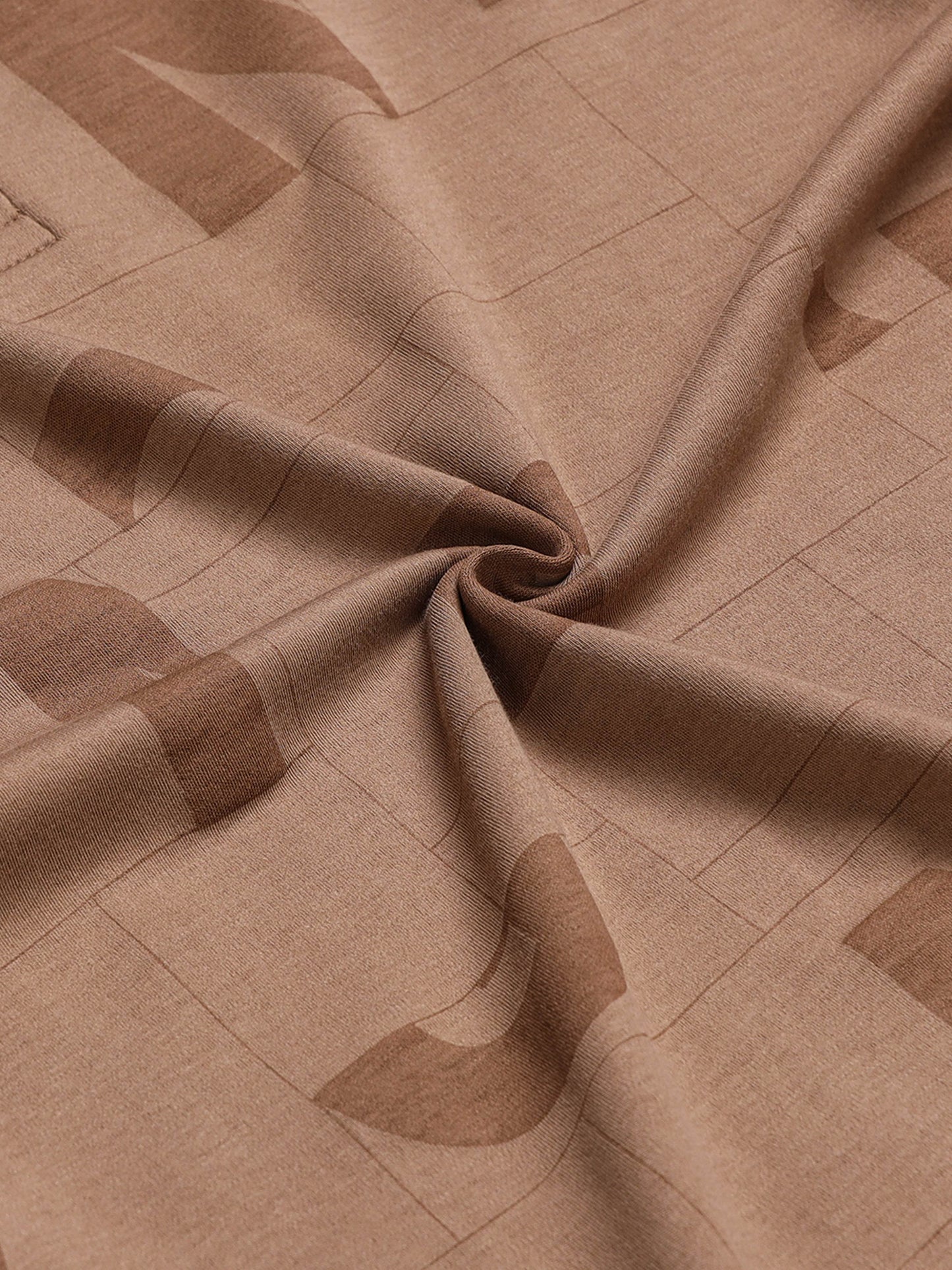 Supima Cotton Interlock with Special Engyne Rotary Print Tech and Honeycomb Textured Collar Khaki Polo - ENGYNE