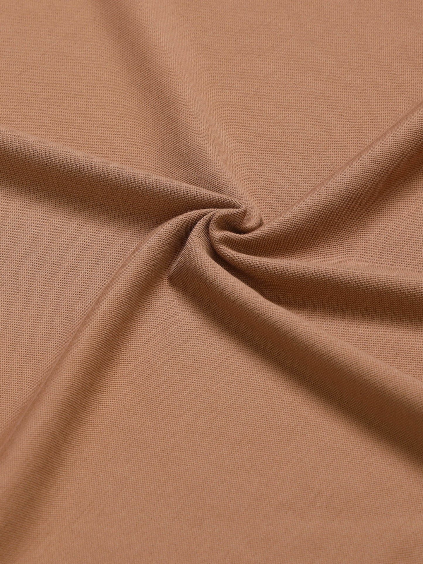 Rougen Cotton Lycra with Woven Shoulder Tape and Contrast Neck Rib Khaki T-shirt - ENGYNE