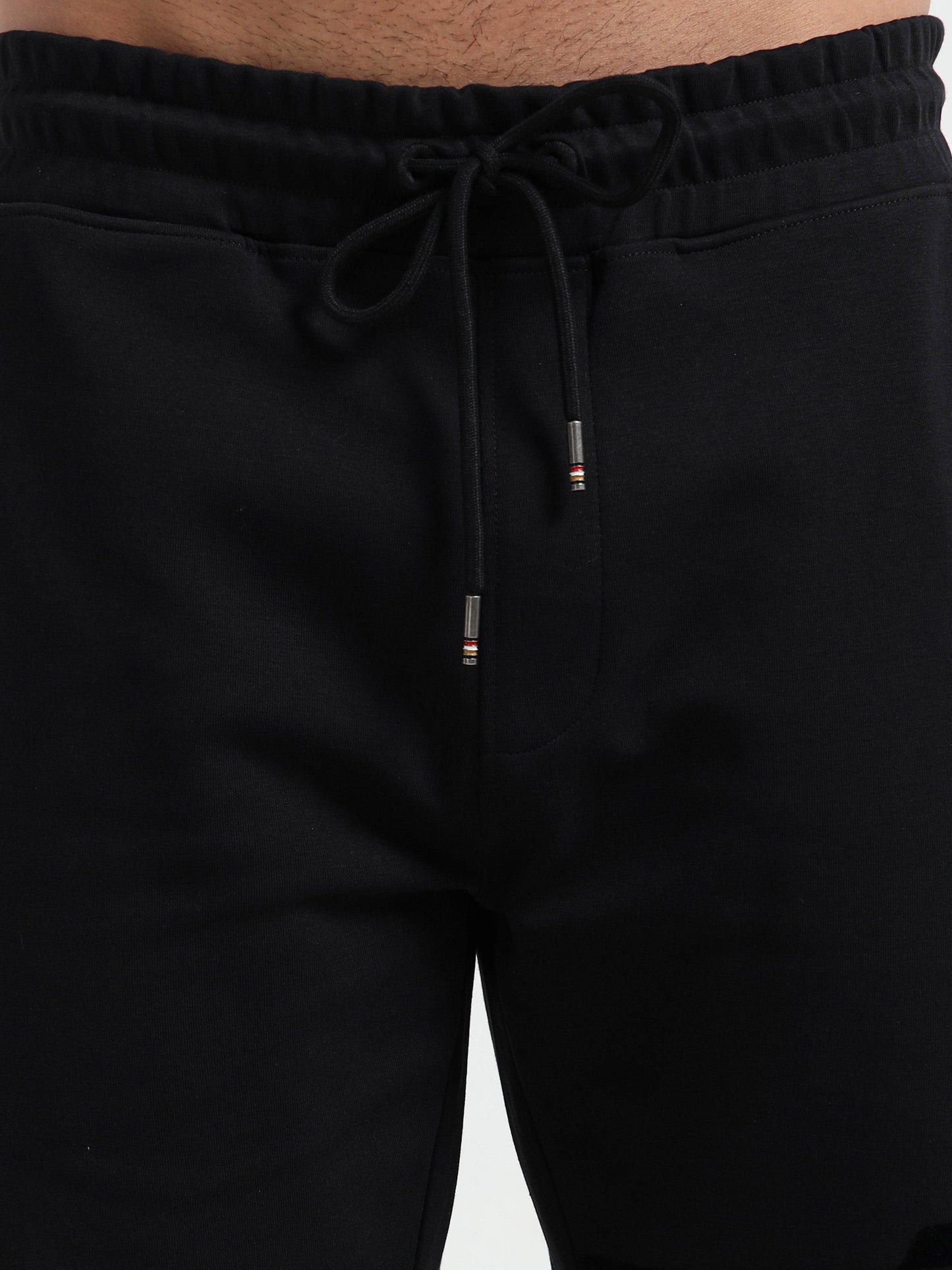 Engyne Flock Stripe Shorts – Flag Waving Detail BlacK - ENGYNE