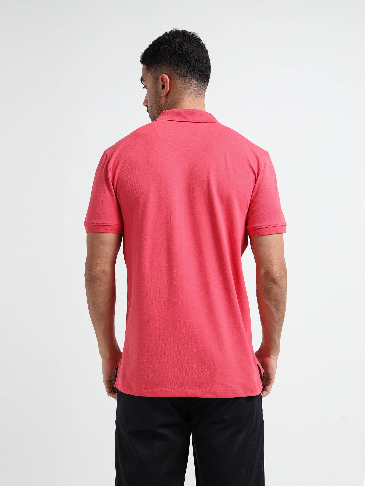 Engyne Supima Cotton Lycra Polo – Zipper Placket & Tonal Branding Neon Pink - ENGYNE