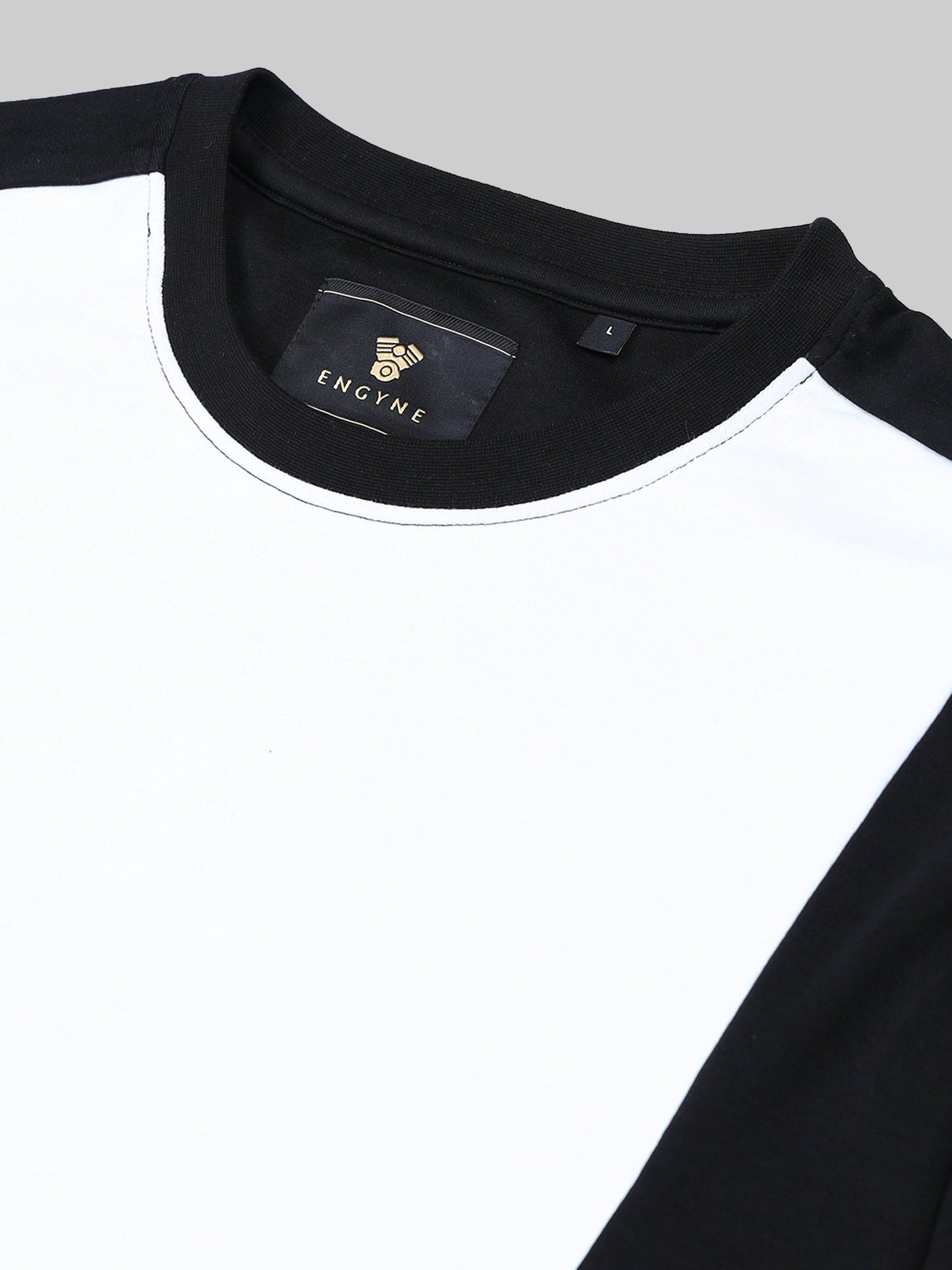Engyne Oversize Cut & Sew T-Shirt in Supima Cotton Emblem Edition White - ENGYNE