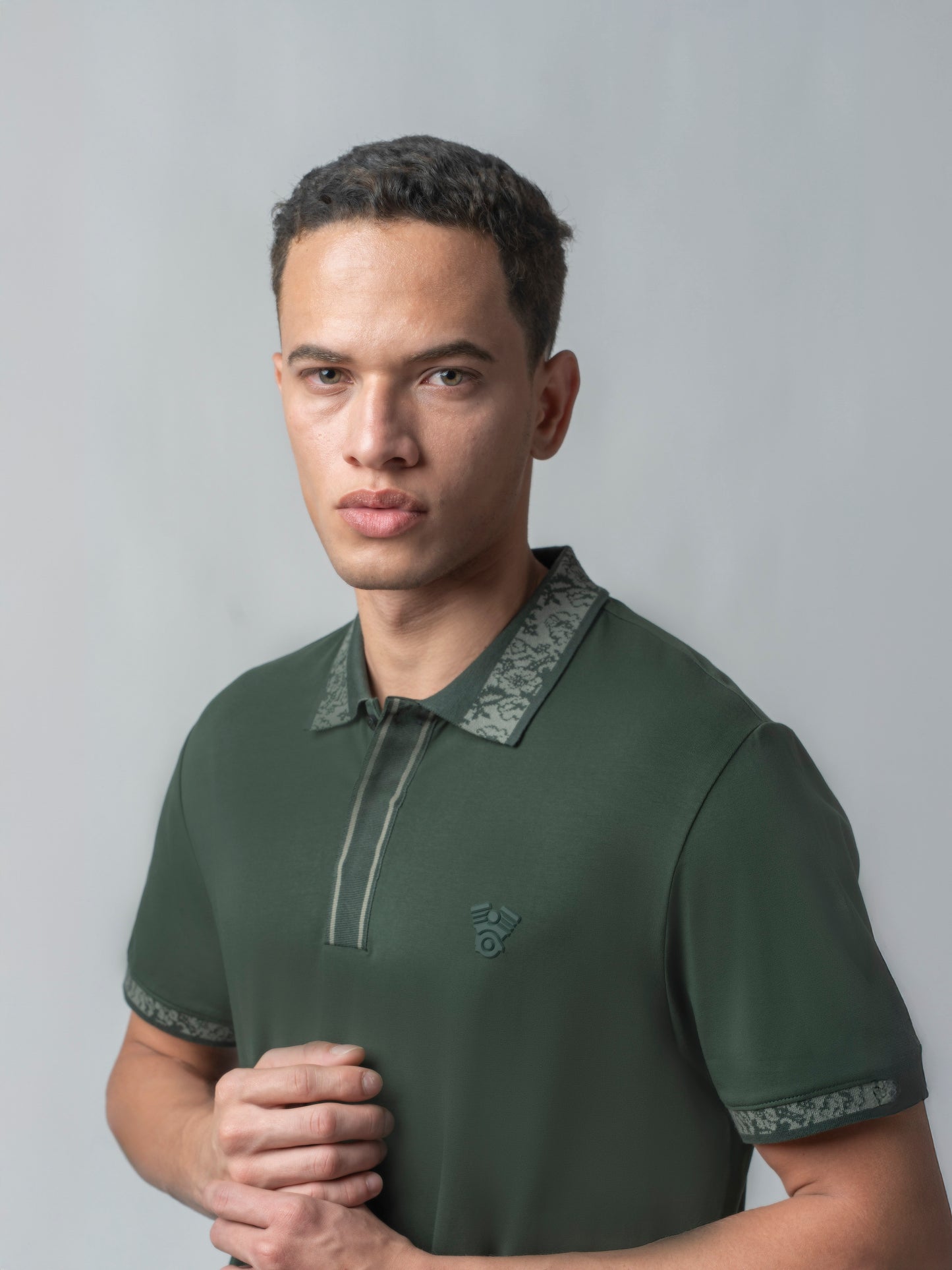 Jersène Jersey Jacquard Collar & HD Iconic Emblem Dark Green Polo