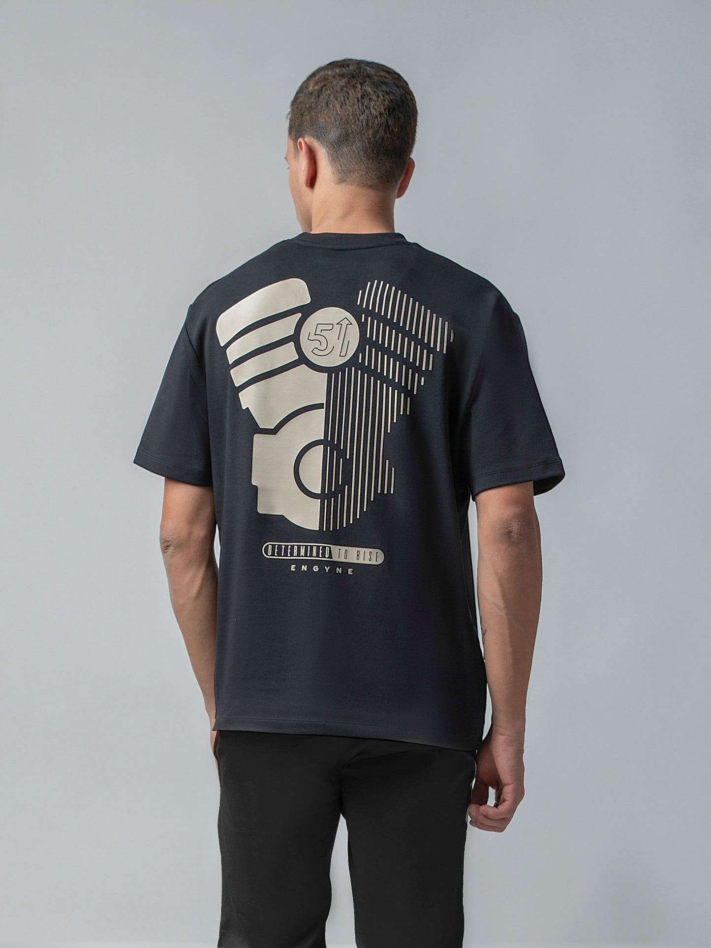 Over Sized Supima Cotton Lycra Mens Black T Shirt