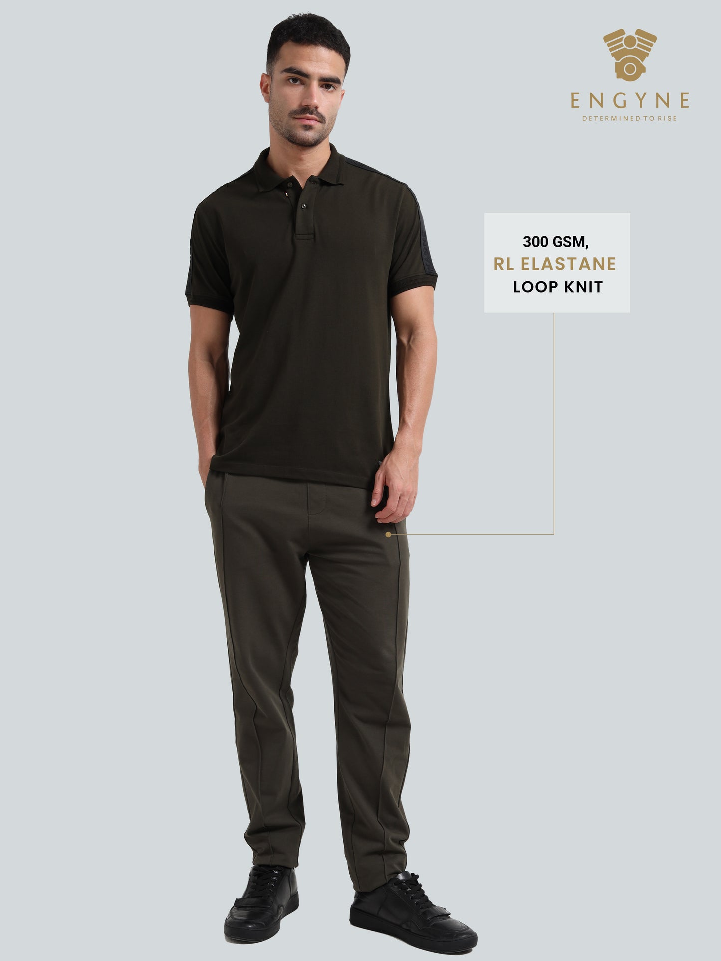 Engyne Cut & Sew Track Pant – Rougen Loop Knit Olive
