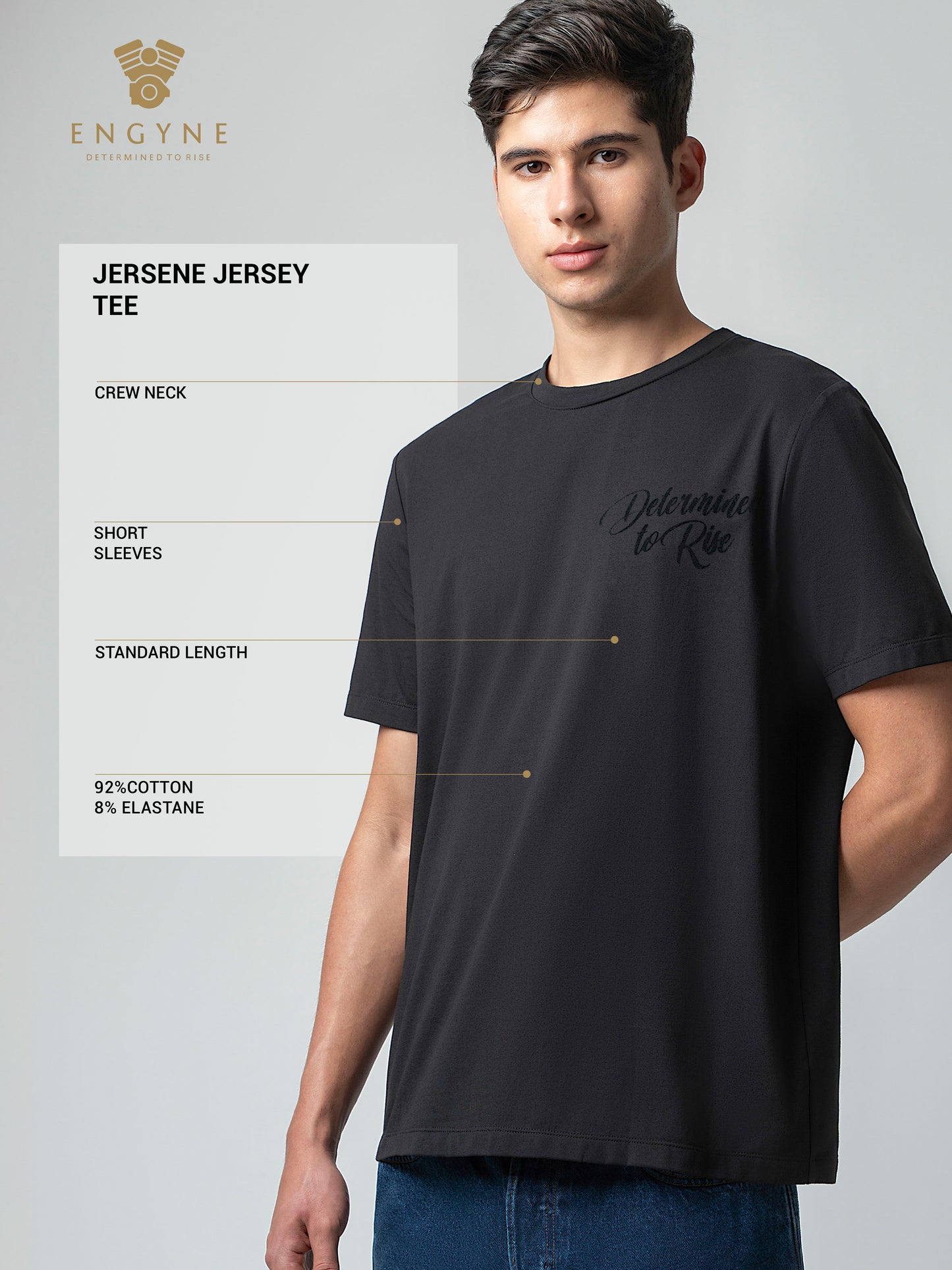 Flock Printed Black Printed T Shirt for Men
