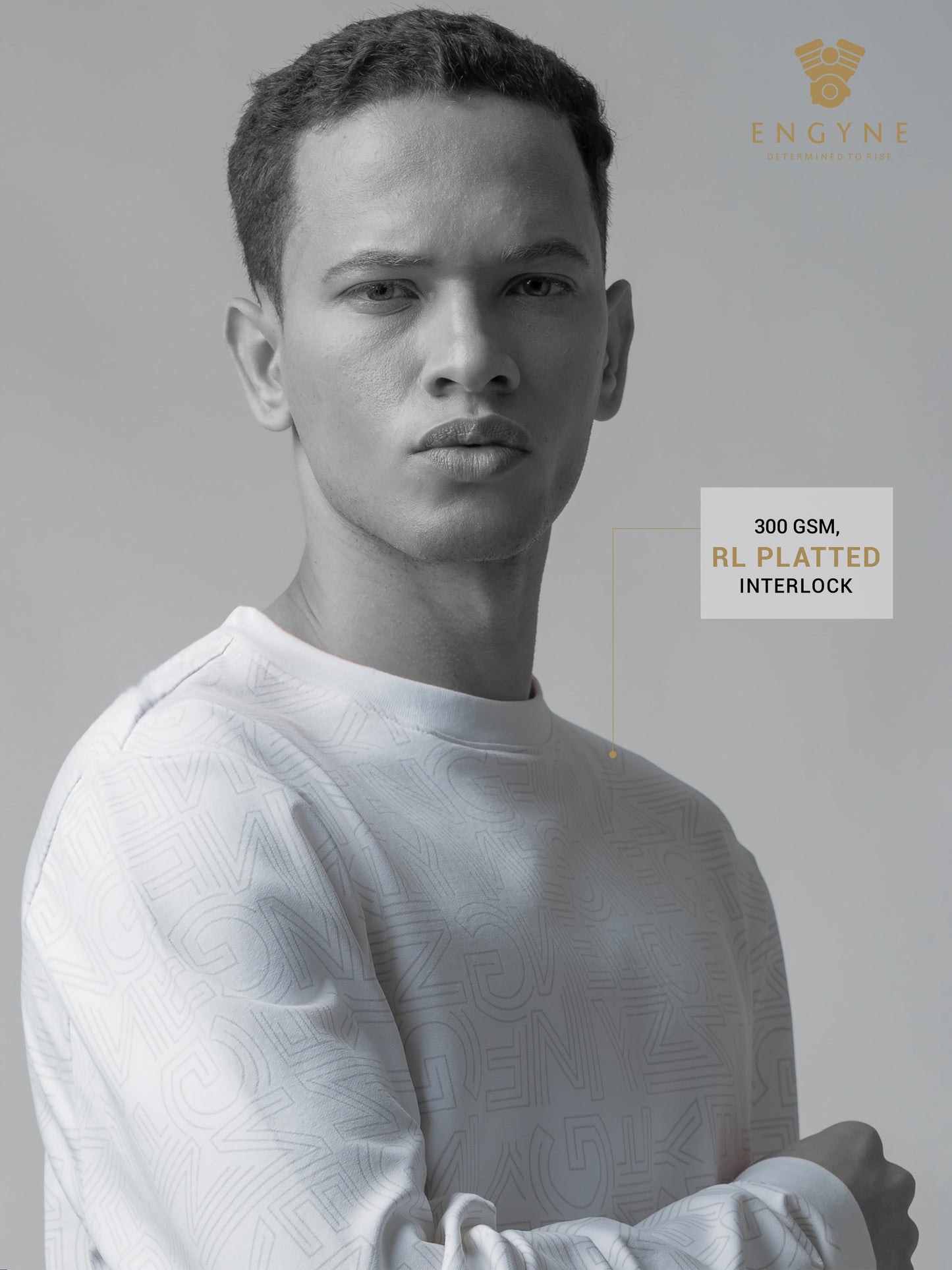 White Crew Neck Sweatshirt with Prints and Side Flag Tape