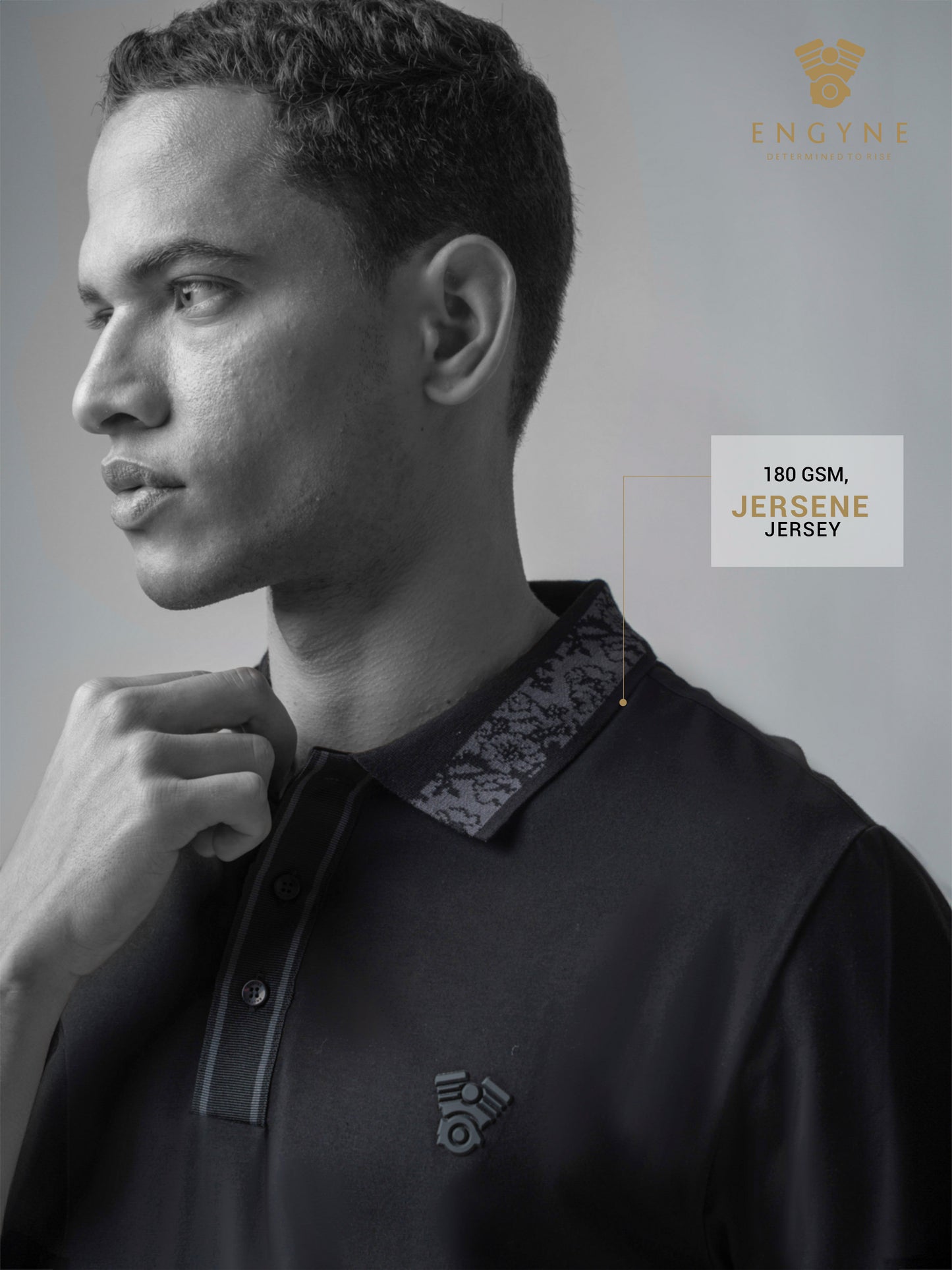 Jersène Jersey HD Sticker Iconic Emblem Black Polo for Men