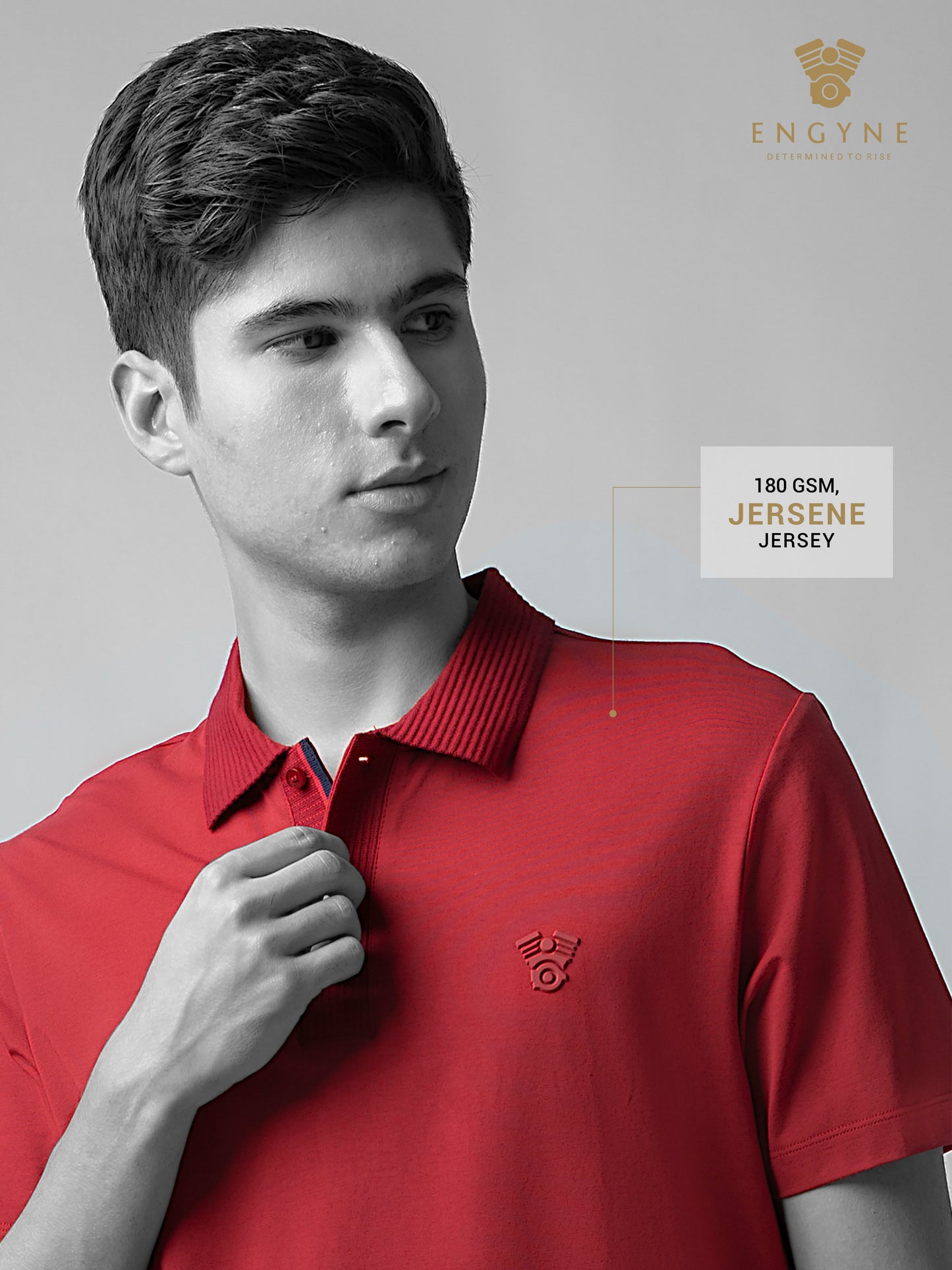 Jersey with Textured & HD Sticker Iconic Emblem Dark Red Polo Men
