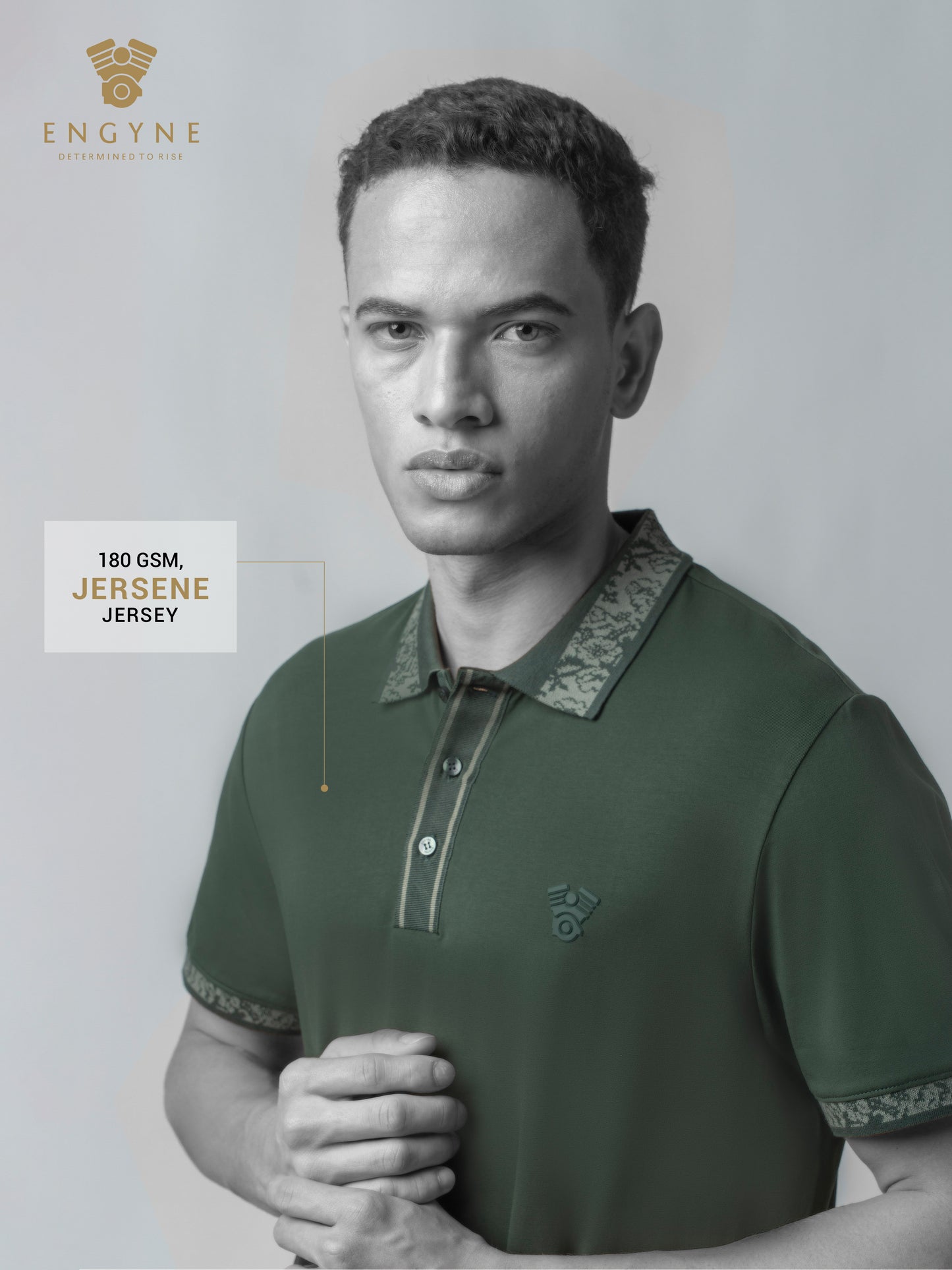 Jersène Jersey Jacquard Collar & HD Iconic Emblem Dark Green Polo