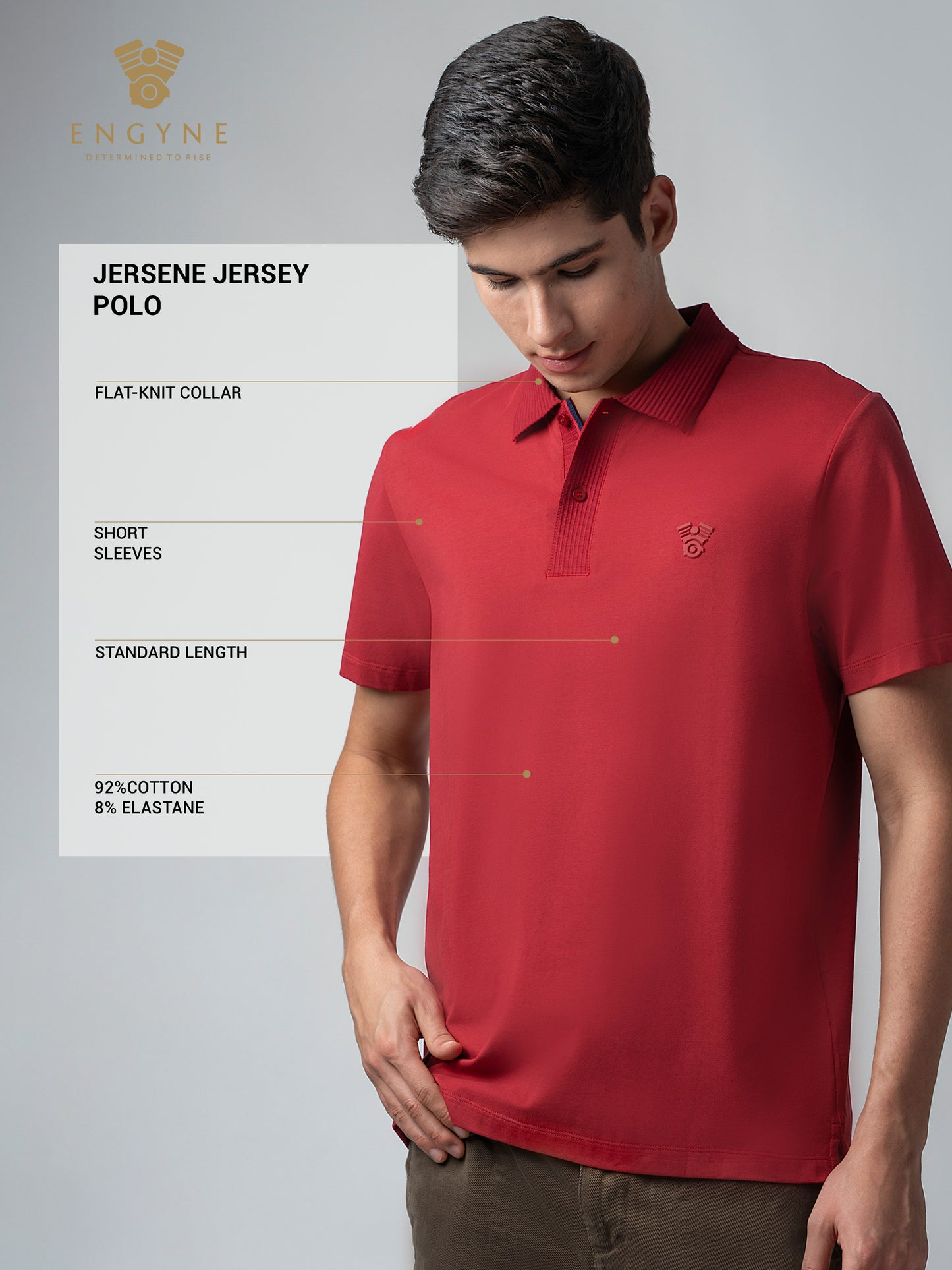 Jersey with Textured & HD Sticker Iconic Emblem Dark Red Polo Men