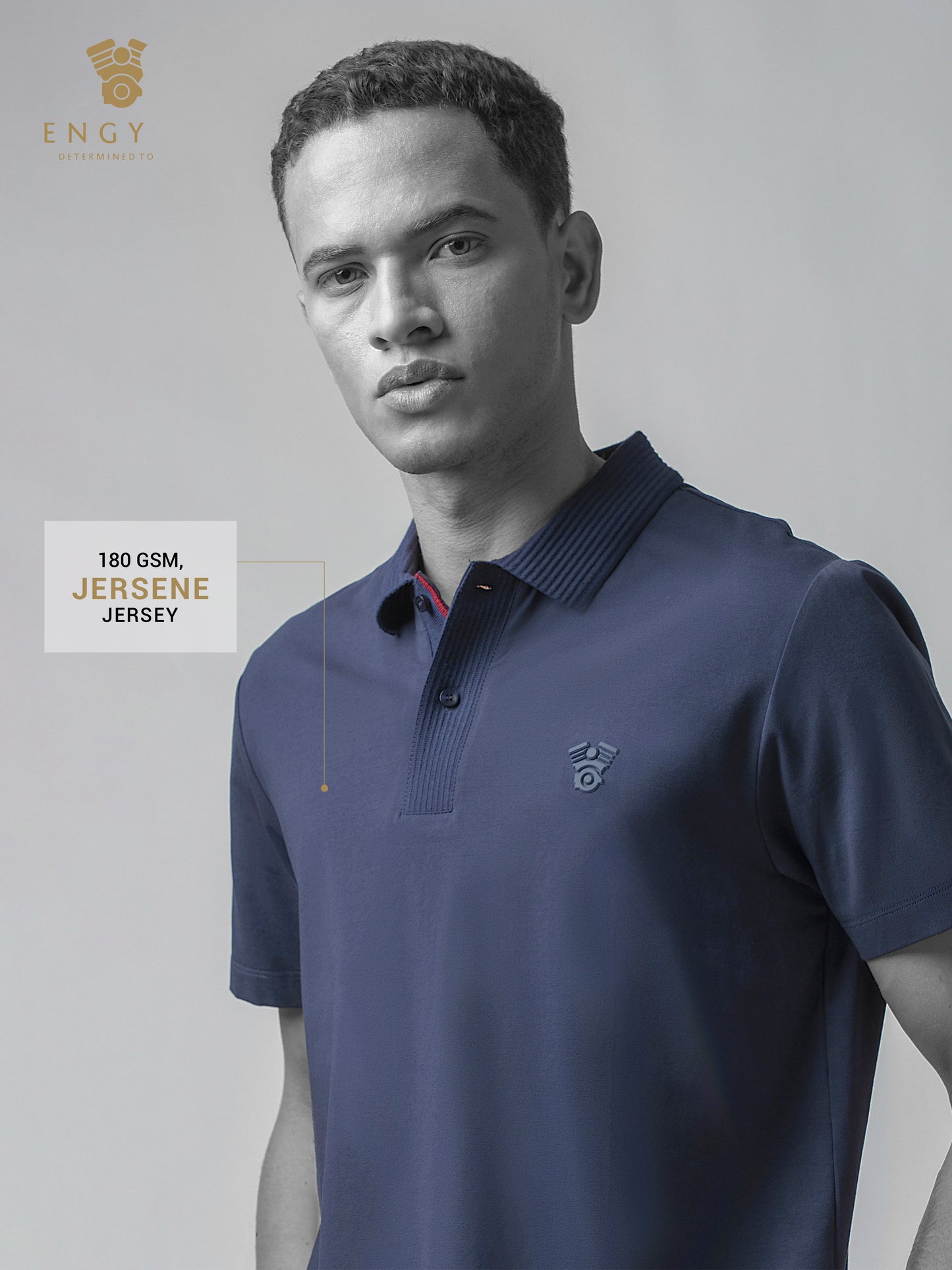Jersène Jersey with Textured HD Sticker Iconic Emblem Navy Tee