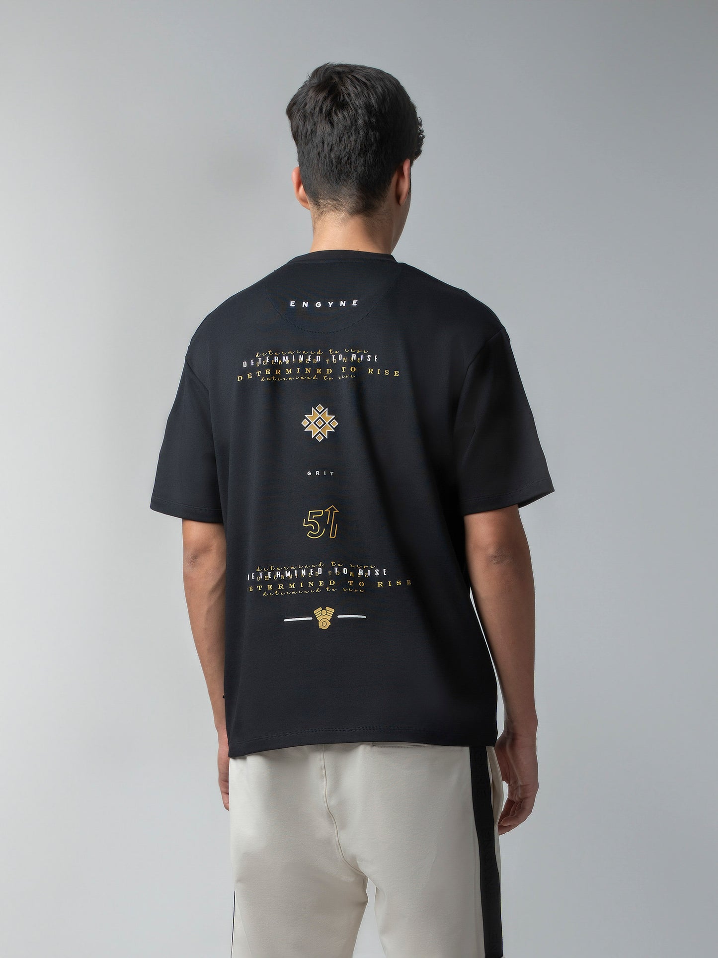 Supima Cotton Lycra Black Oversize T Shirt for Men