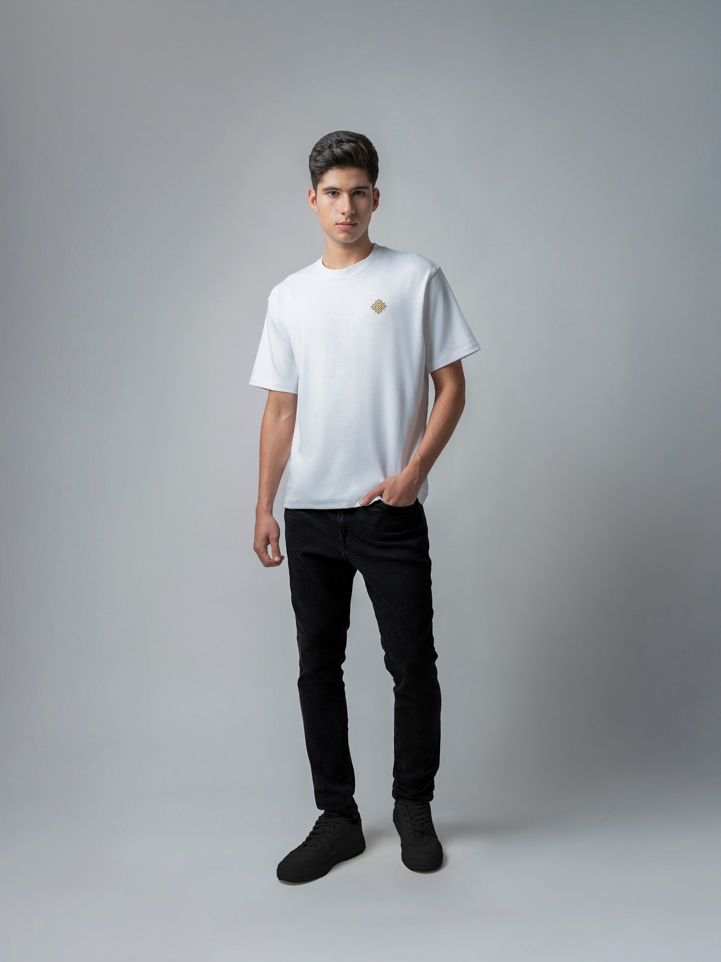 Supima Cotton Lycra White Oversize T Shirt for Men