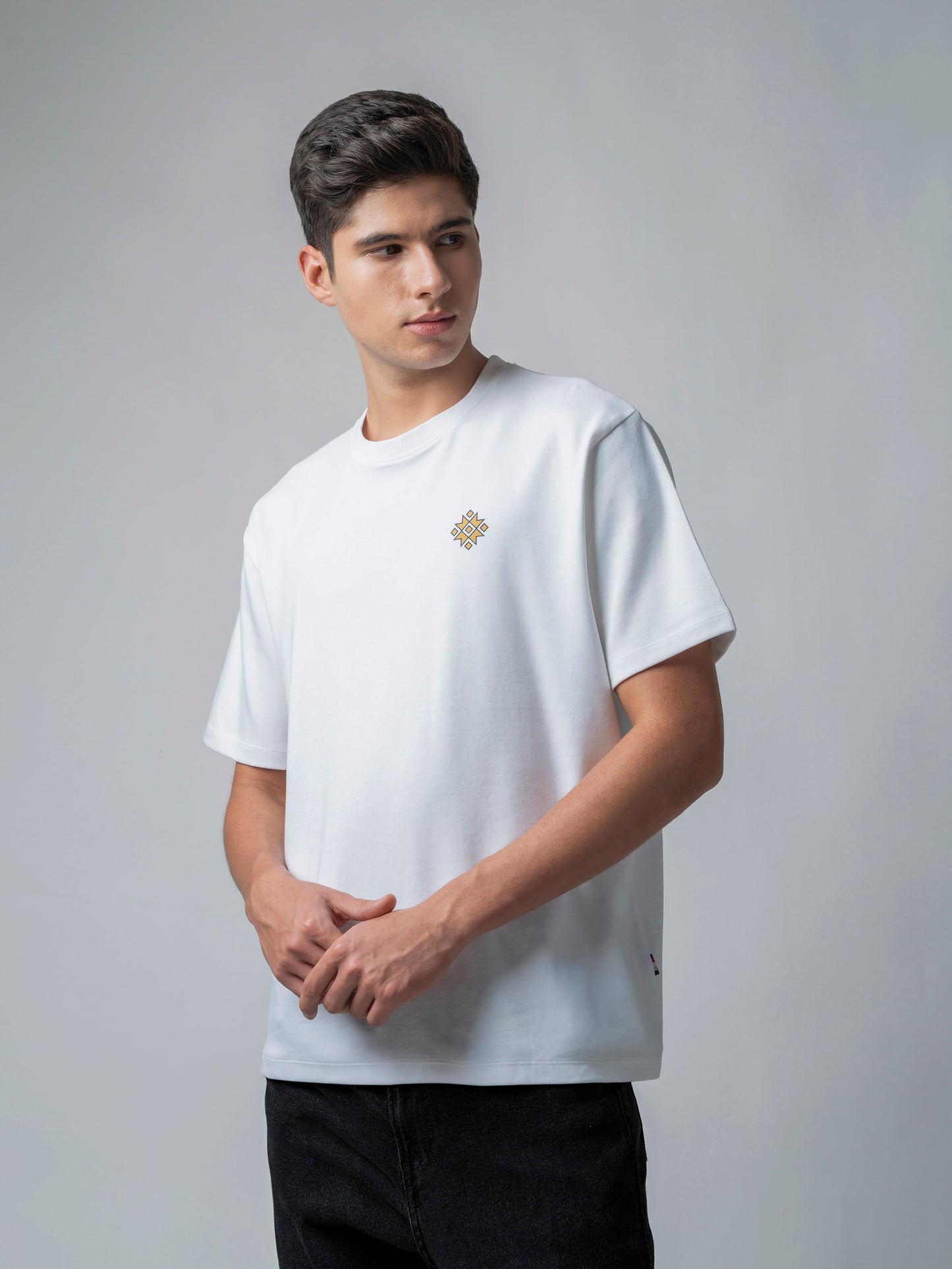 Supima Cotton Lycra White Oversize T Shirt for Men