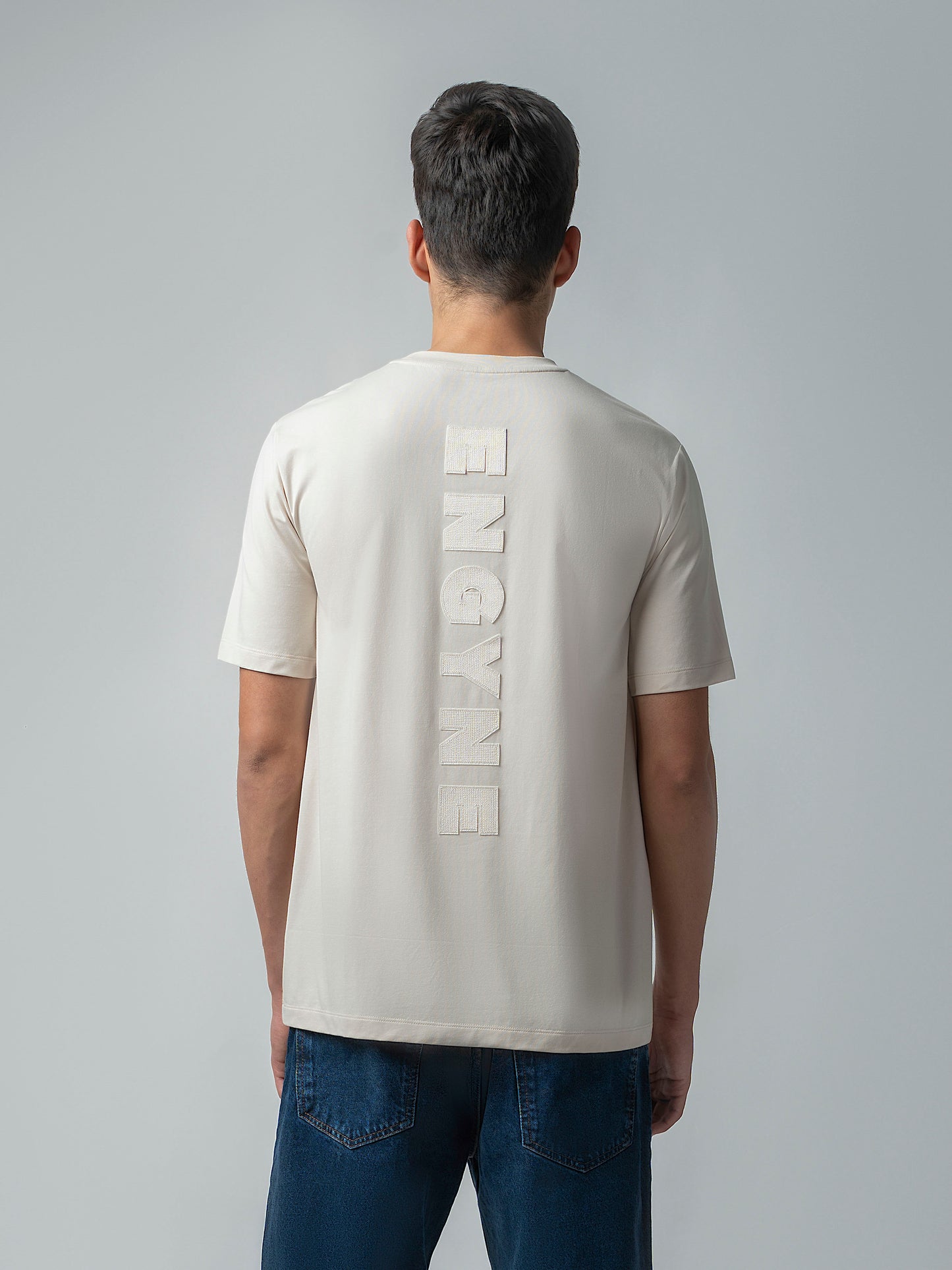 Iconic Emblem Beige Color T Shirt for Men