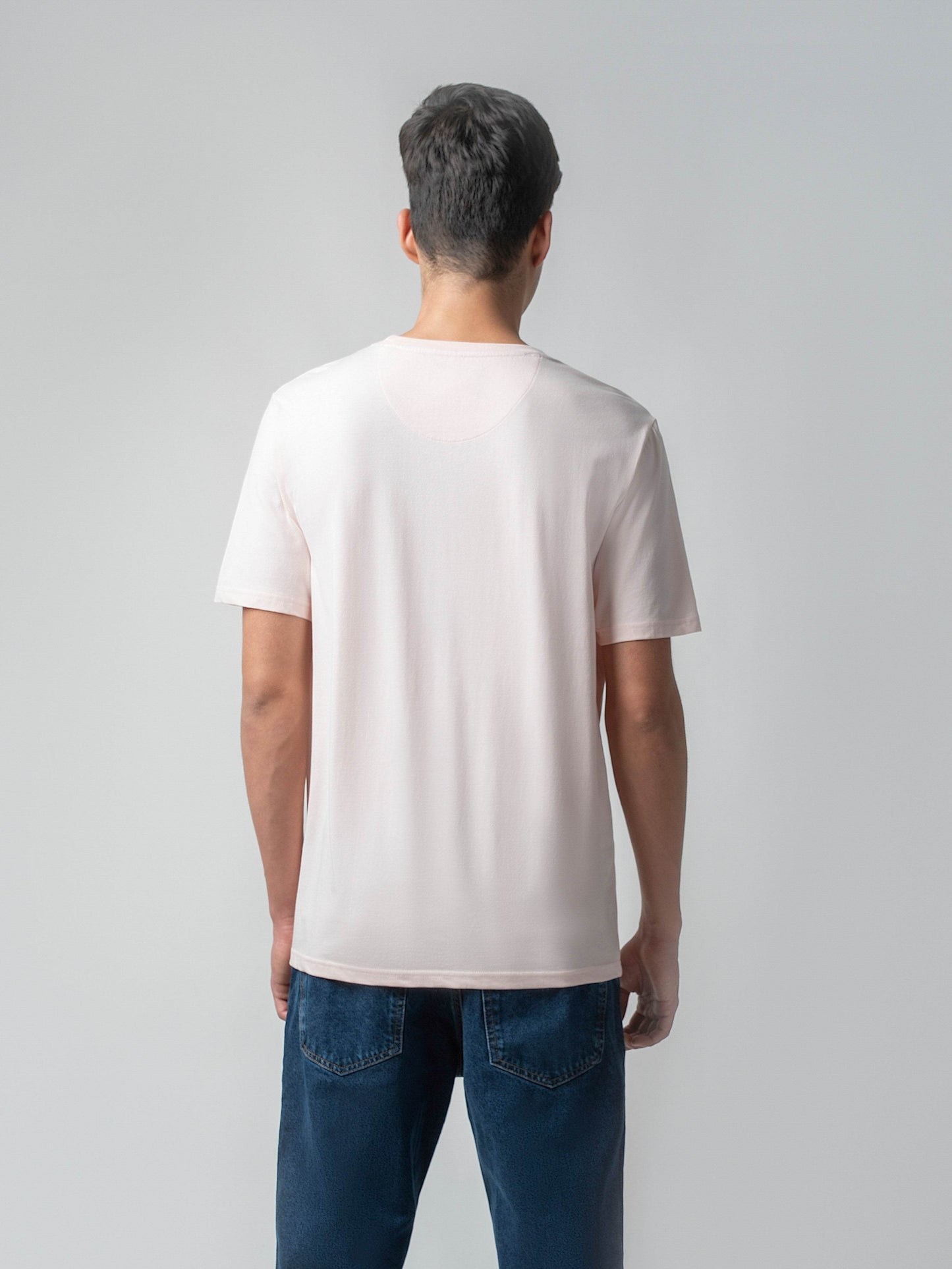 Supima Cotton Lycra with Digital Flock Print Light Pink T-shirt - ENGYNE