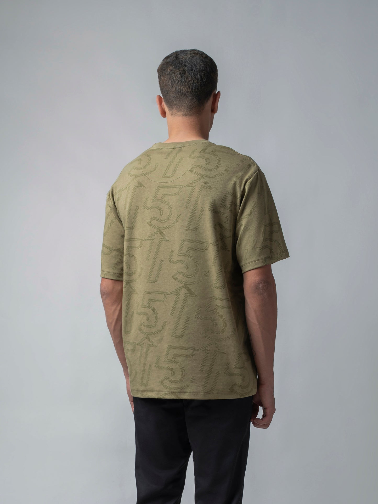 Oversized Supima Cotton Lycra Light Olive T Shirt For Men