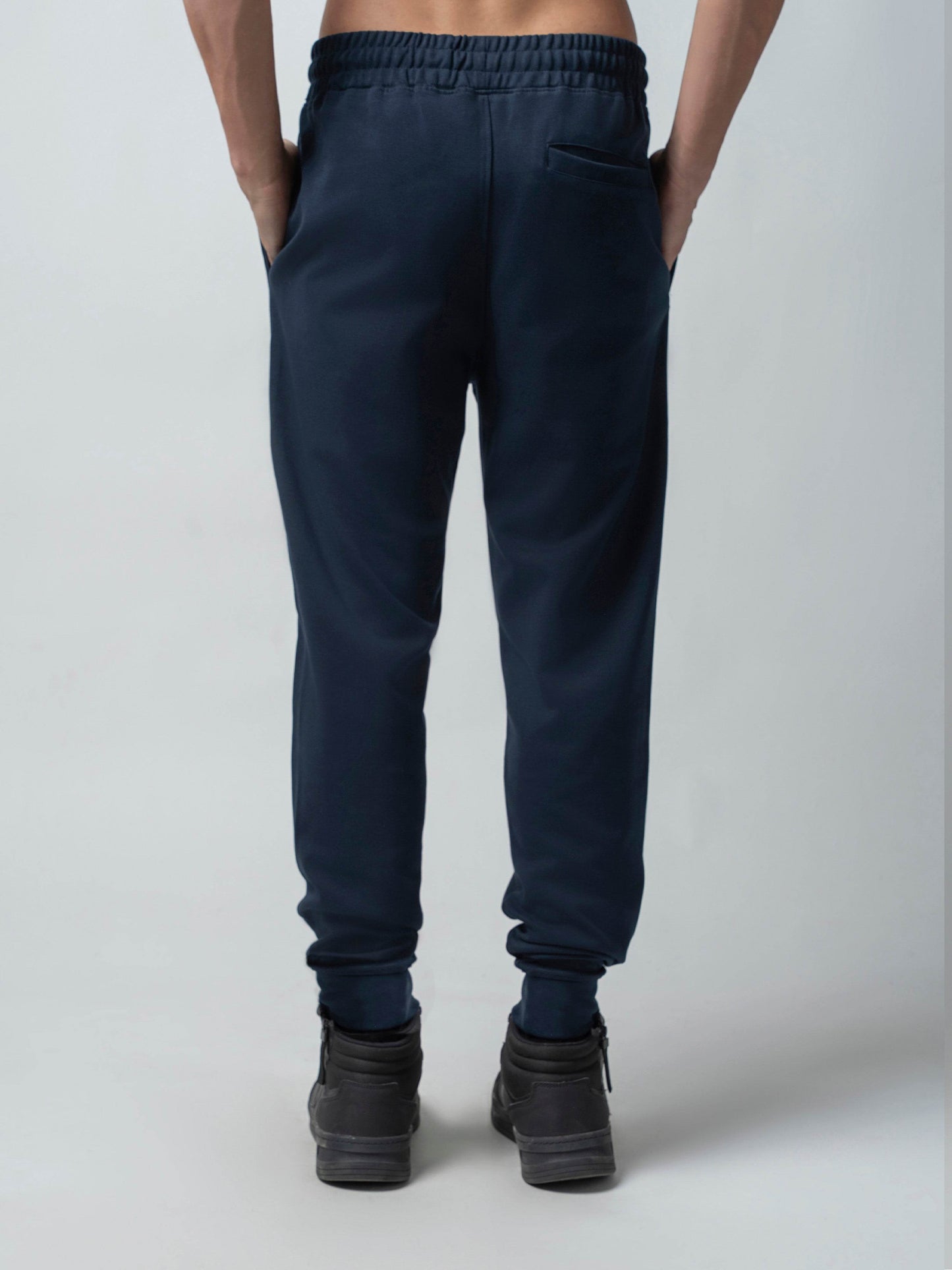 Rougen Cotton Poly Elastane Interlock Joggers with DTM 'ENGYNE' Embroidery - ENGYNE