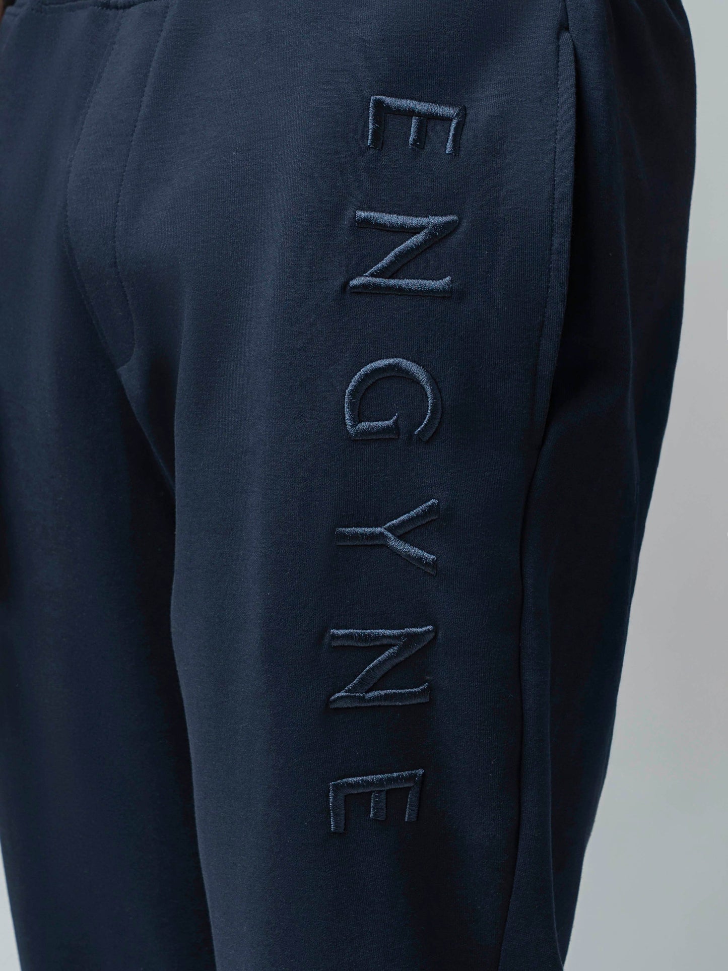 Rougen Cotton Poly Elastane Interlock Joggers with DTM 'ENGYNE' Embroidery - ENGYNE