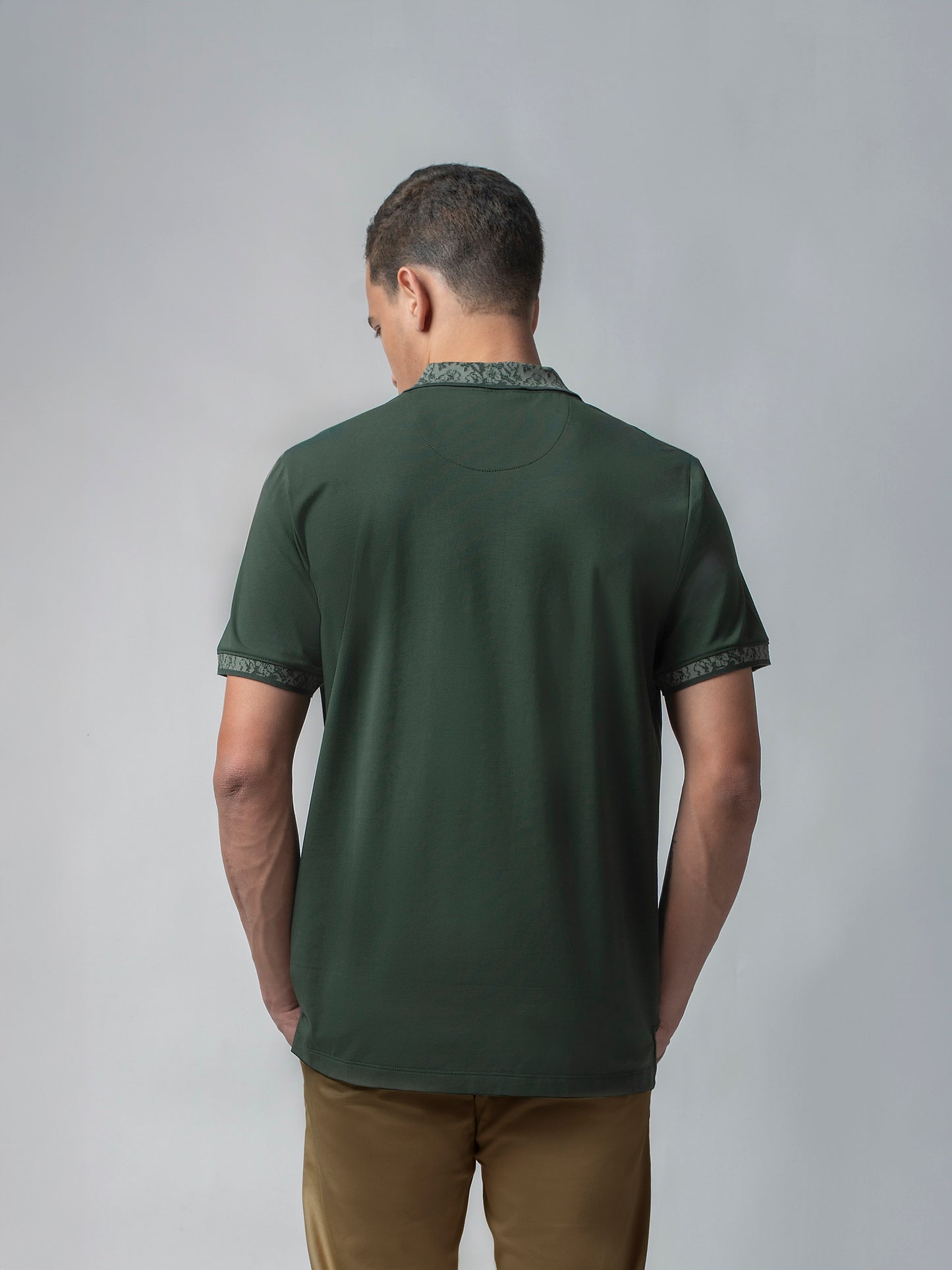 Jersène Jersey Jacquard Collar & HD Iconic Emblem Dark Green Polo