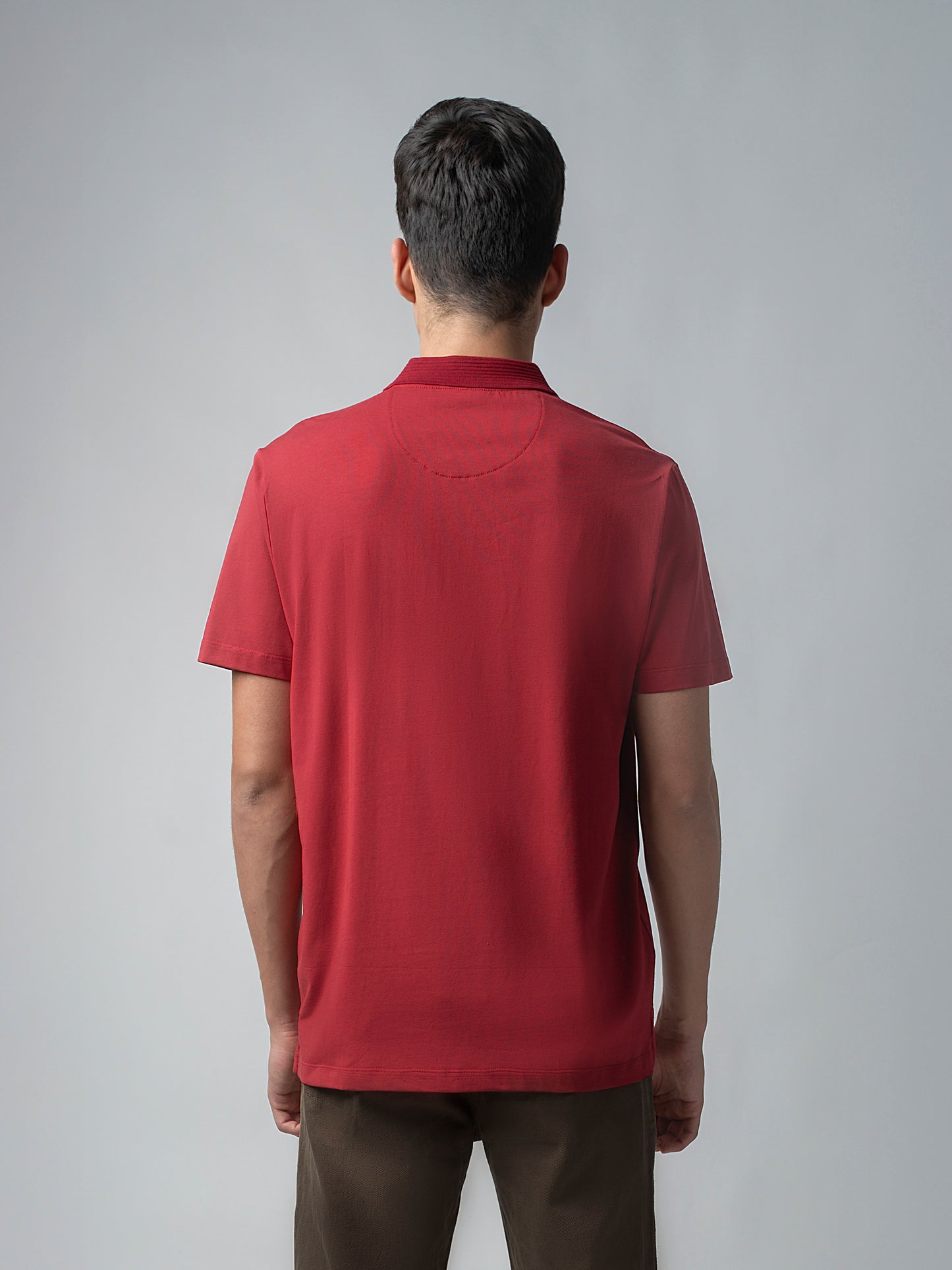 Jersey with Textured & HD Sticker Iconic Emblem Dark Red Polo Men