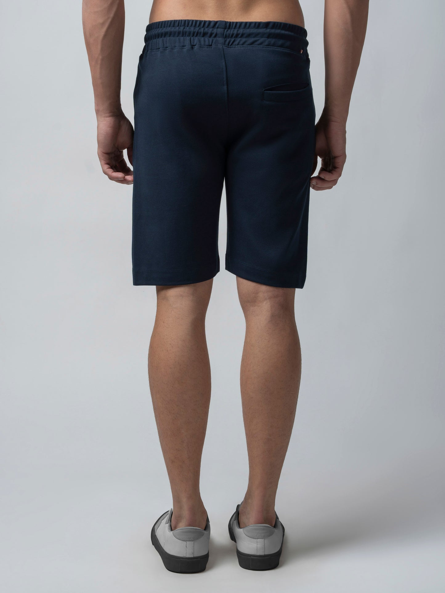 Engyne Essential Shorts with HD Print in Cotton Interlock Navy Men