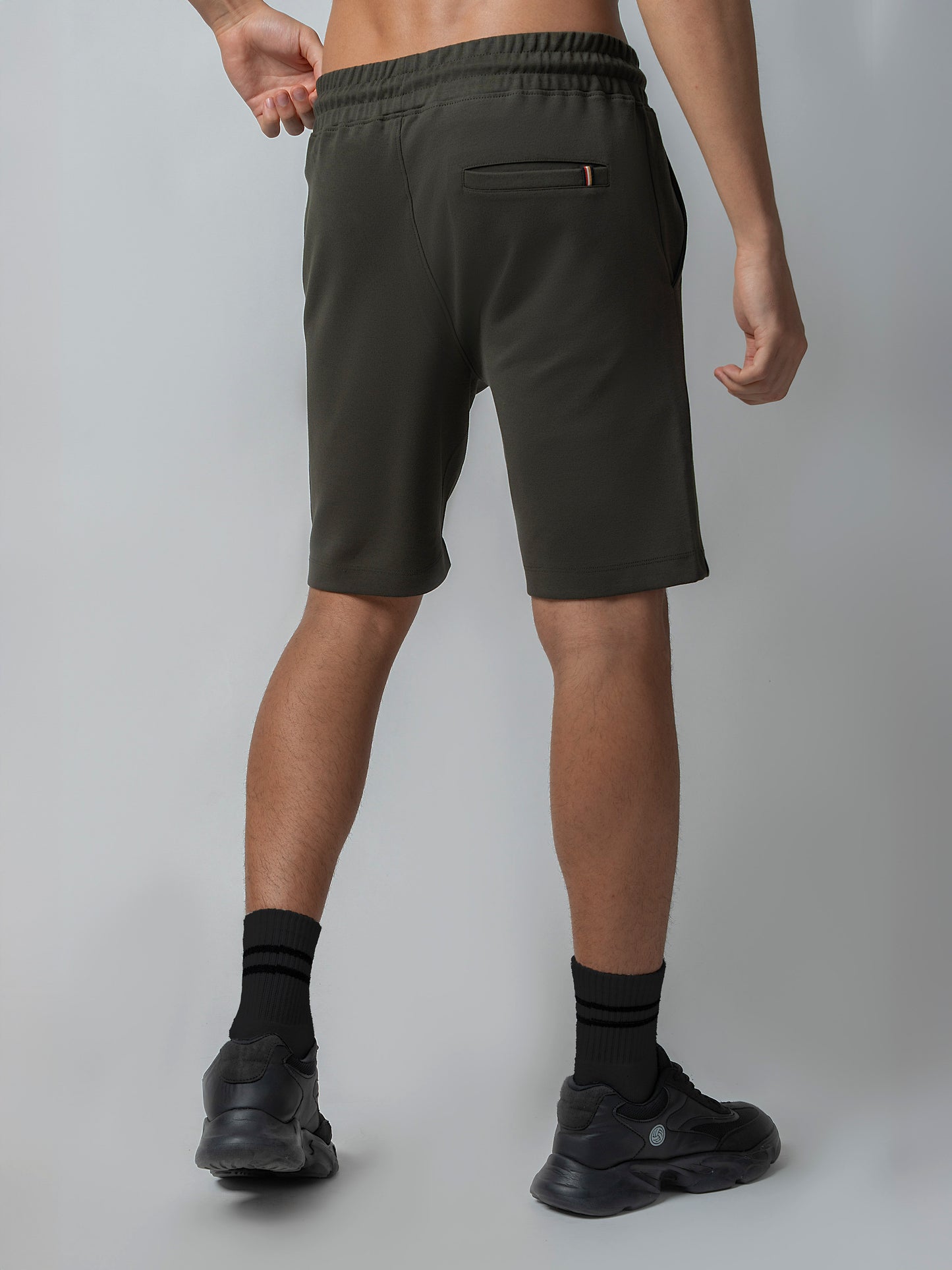 Engyne Shorts with HD Print Cotton Poly Interlock Olive Men Shorts