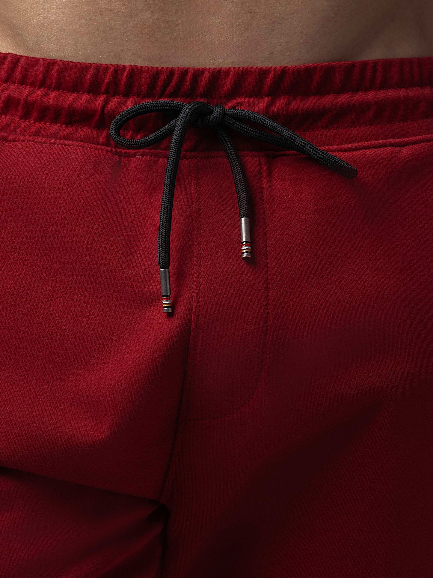 Engyne Essential Shorts with Emblem Logo Cotton Loop Knit Red Men