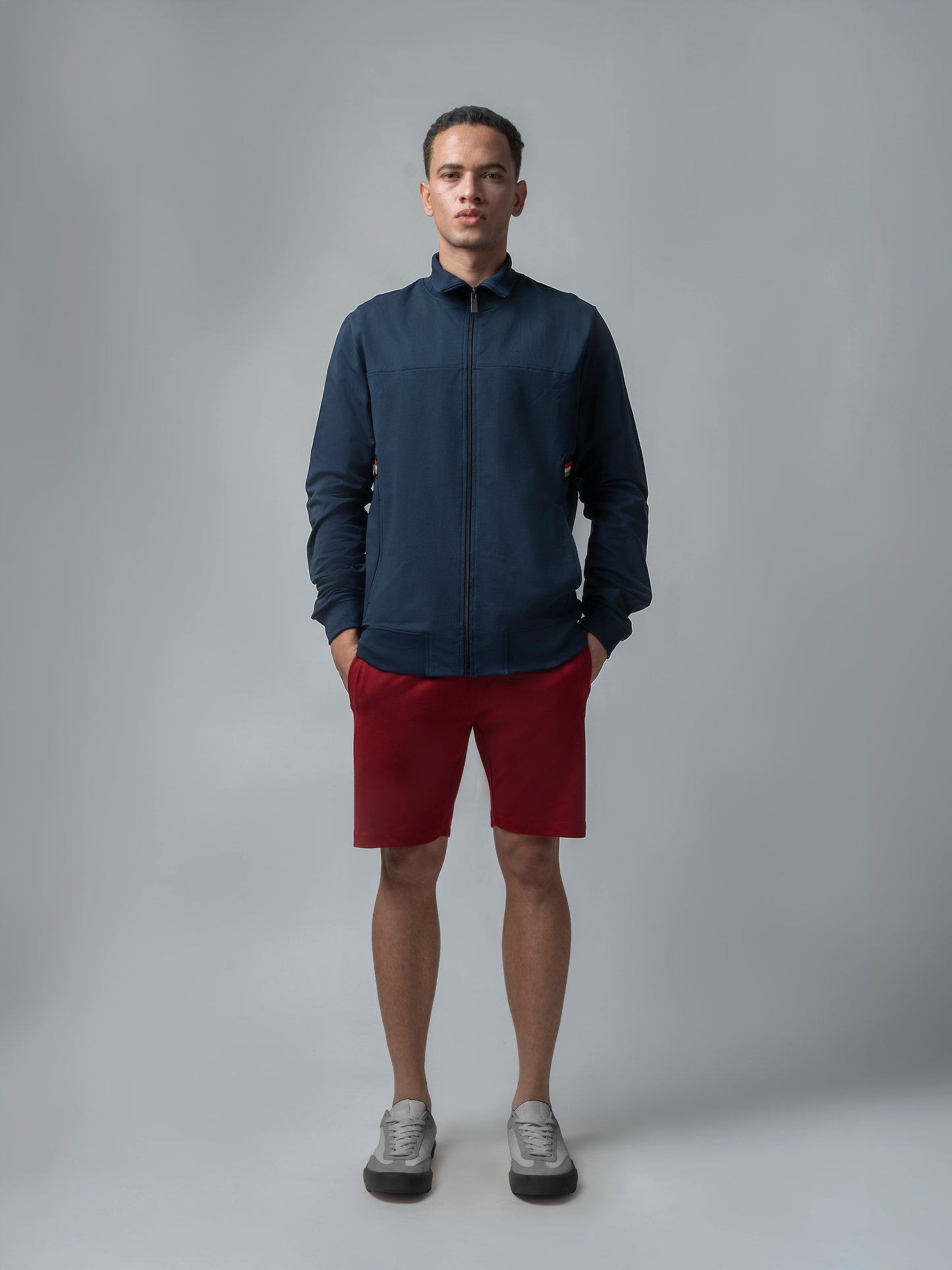 Engyne Essential Shorts with Emblem Logo Cotton Loop Knit Red Men