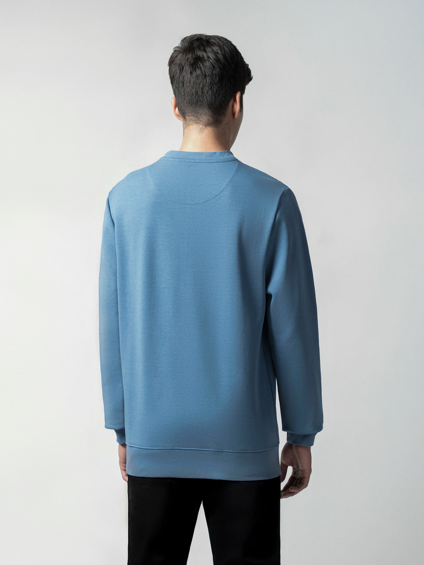 Long Sleeve Sweatshirt with 'Engyne' Embroidery Gasoline