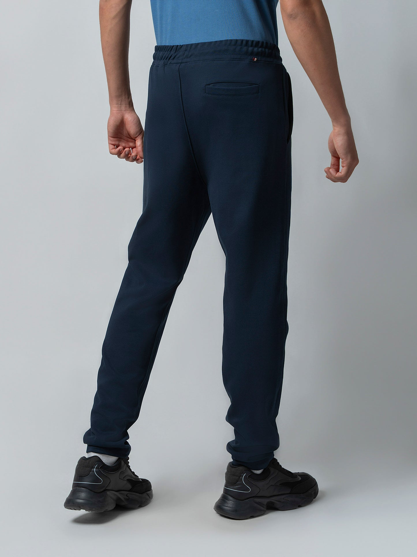 Rougen Cotton Navy Track Pant With Contrast Hd Print